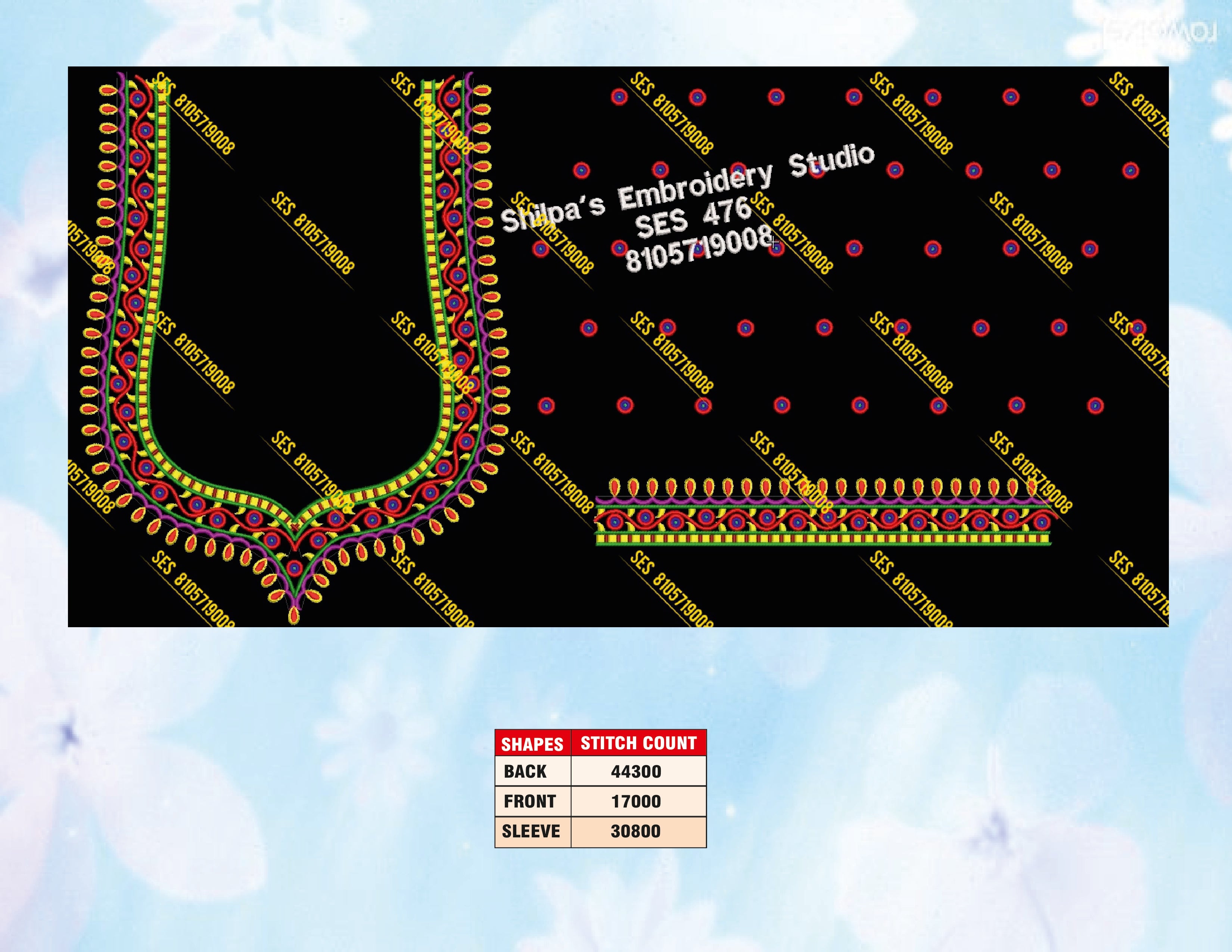 Embroidery Designs 401-500 Series