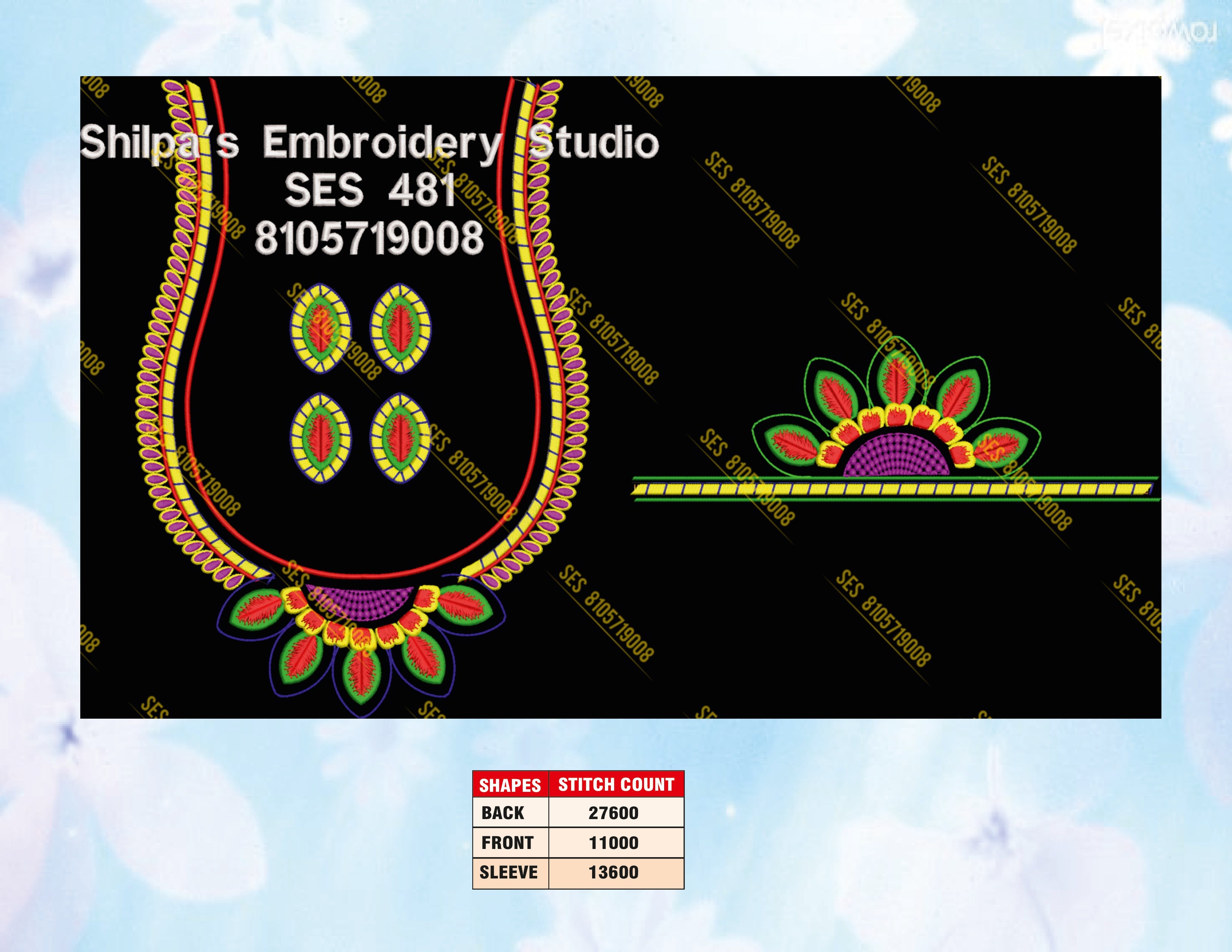 Embroidery Designs 401-500 Series