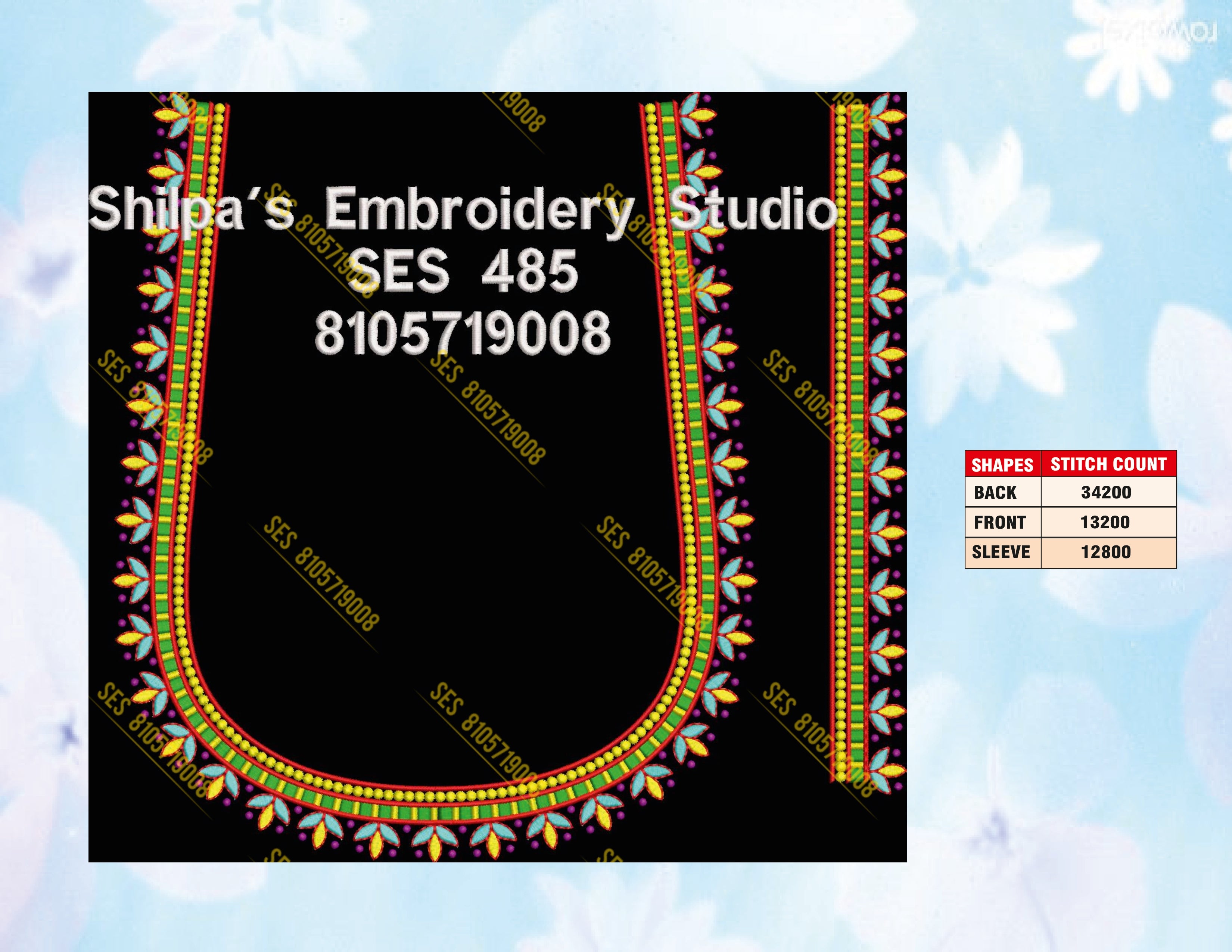 Embroidery Designs 401-500 Series