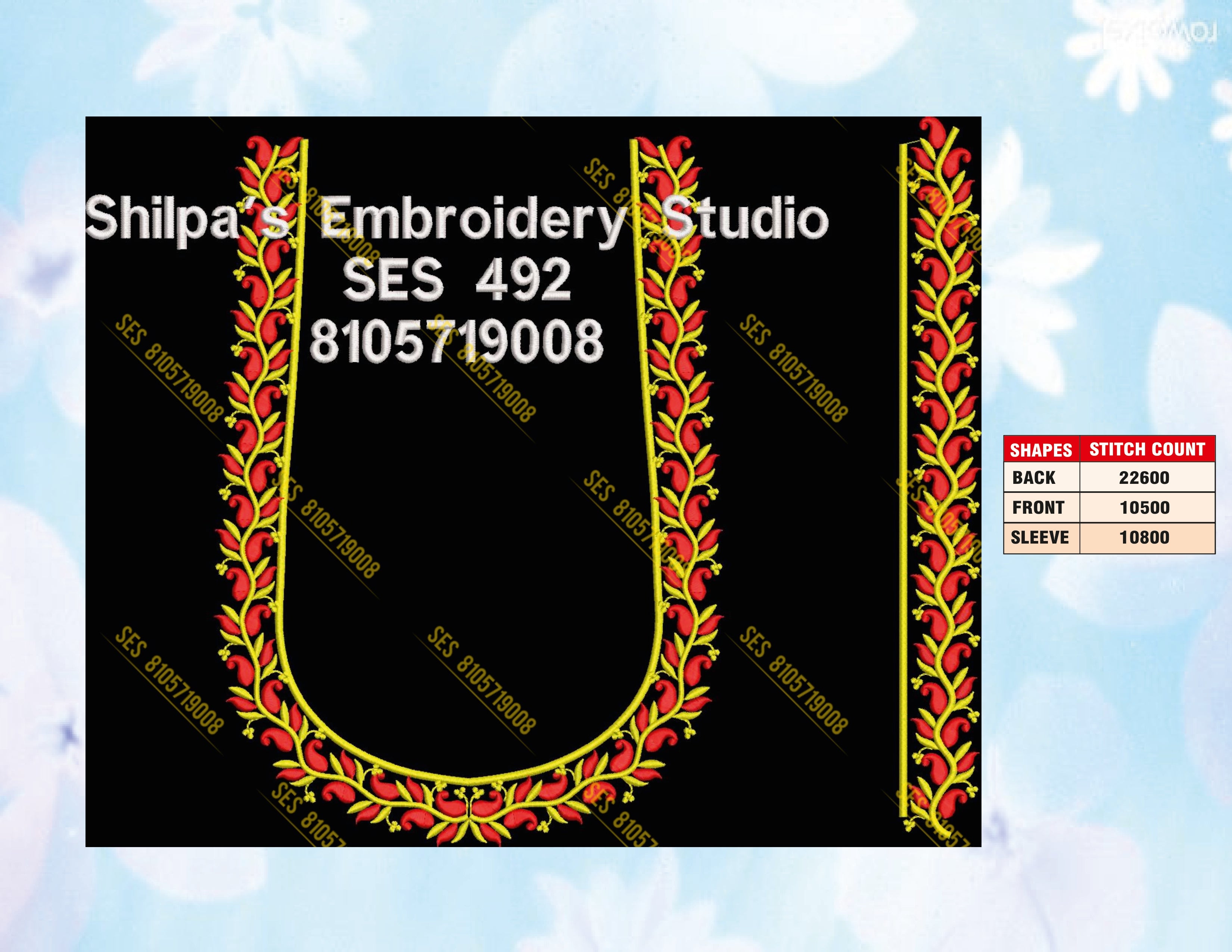 Embroidery Designs 401-500 Series