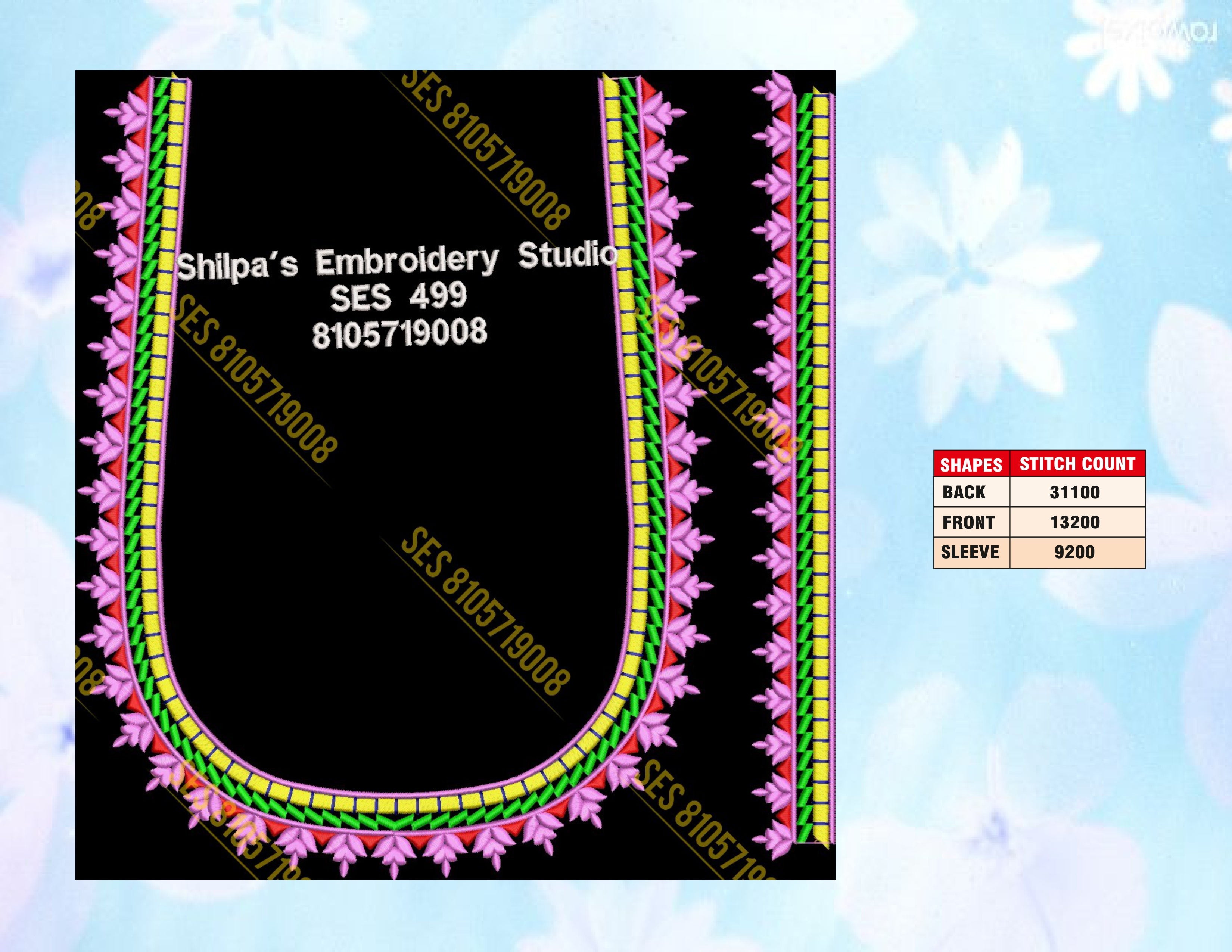 Embroidery Designs 401-500 Series