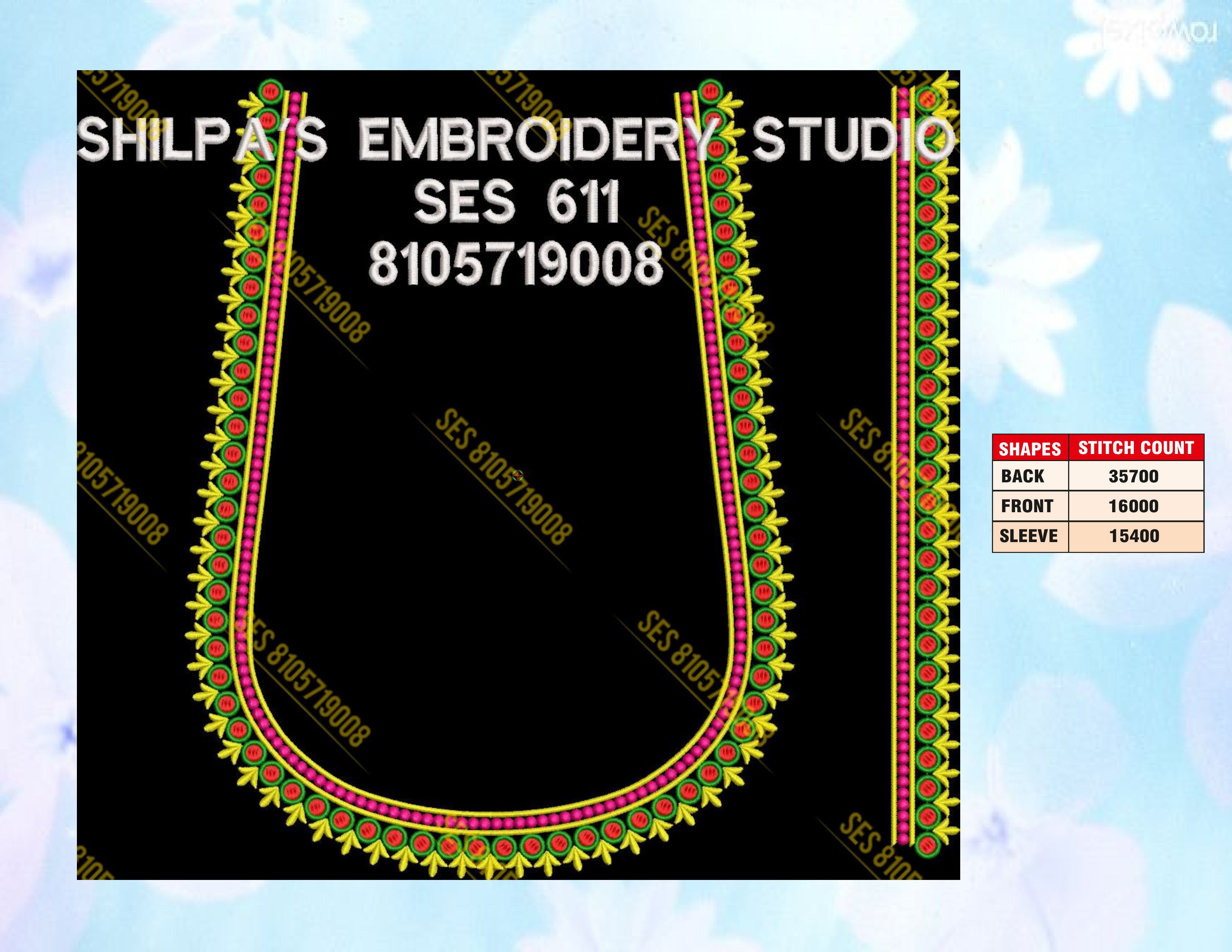 Embroidery Designs 601-700 Series