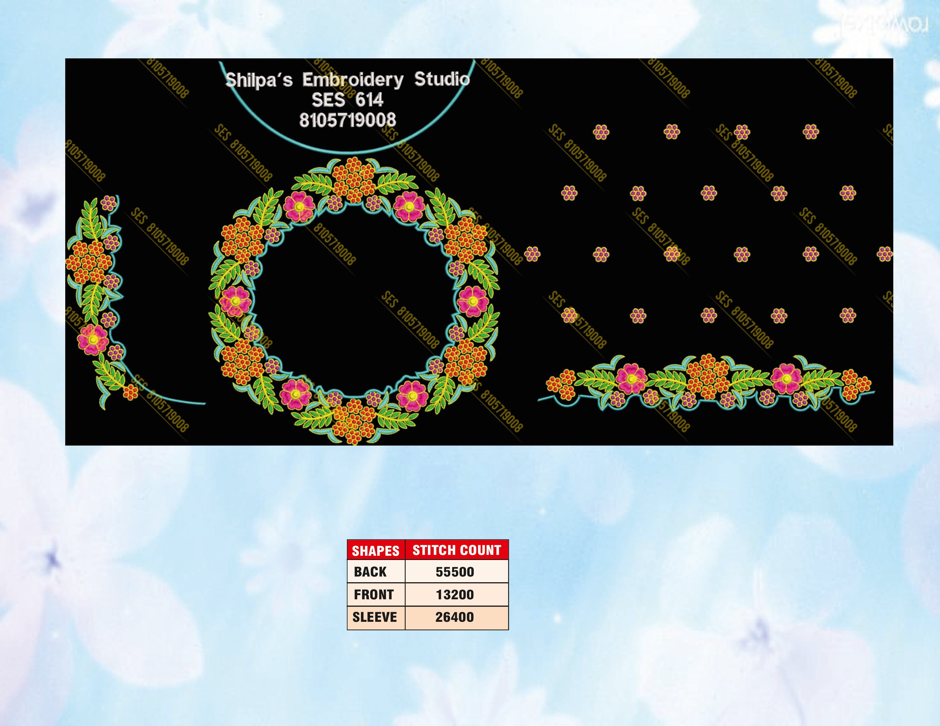 Embroidery Designs 601-700 Series