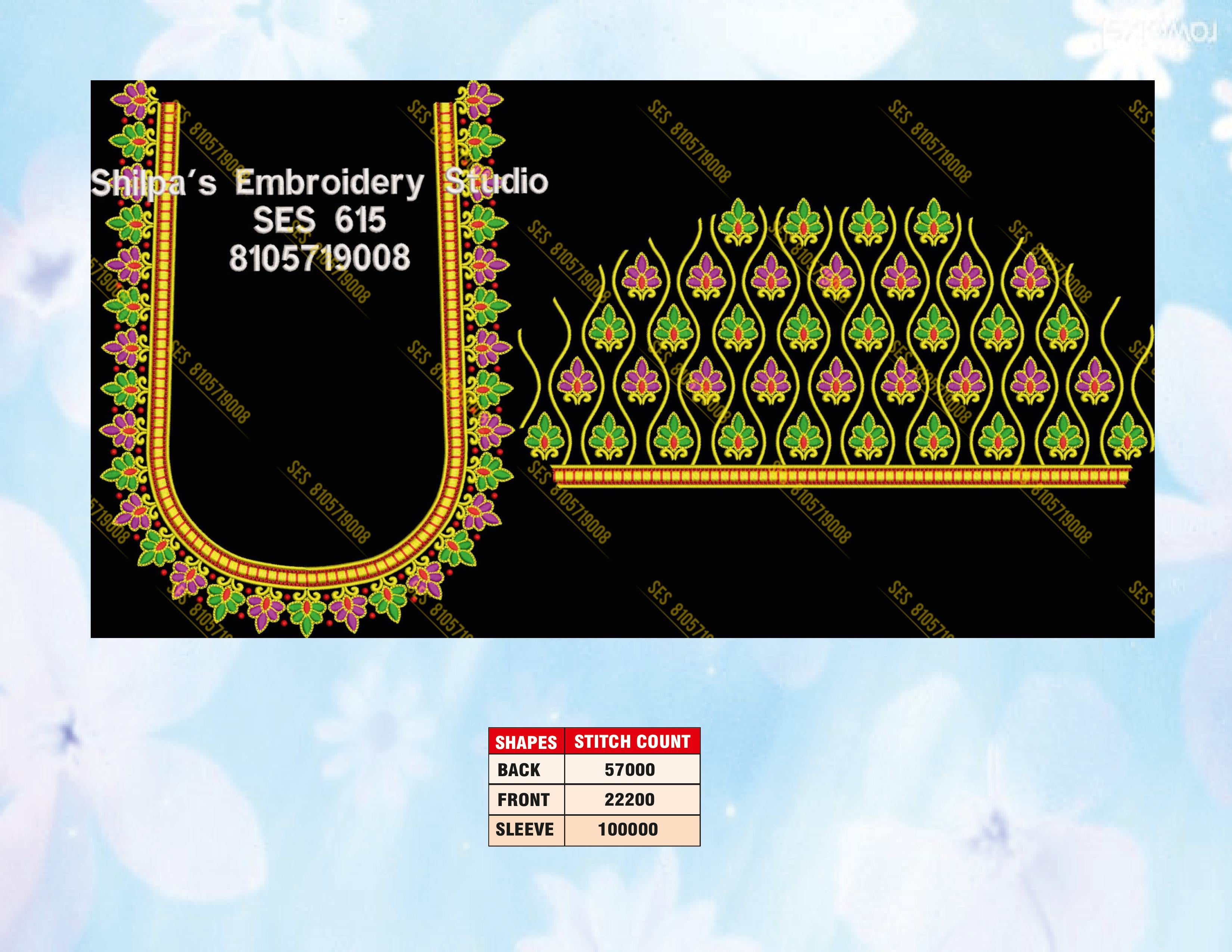 Embroidery Designs 601-700 Series