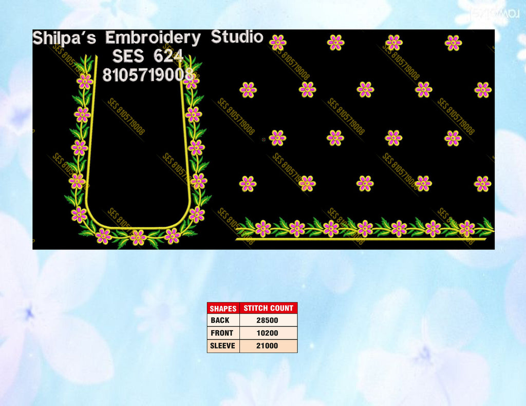 Embroidery Designs 601-700 Series