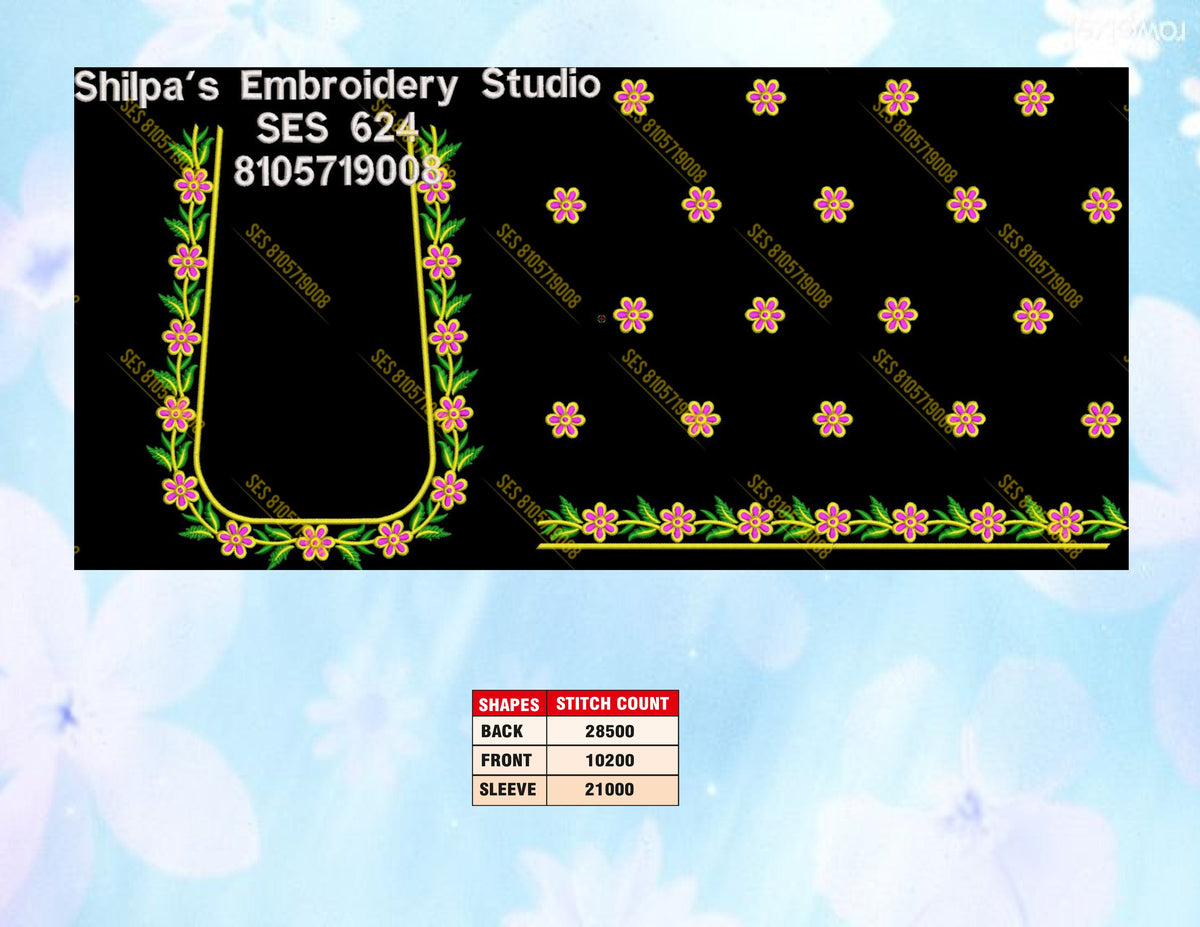 Embroidery Designs 601-700 Series