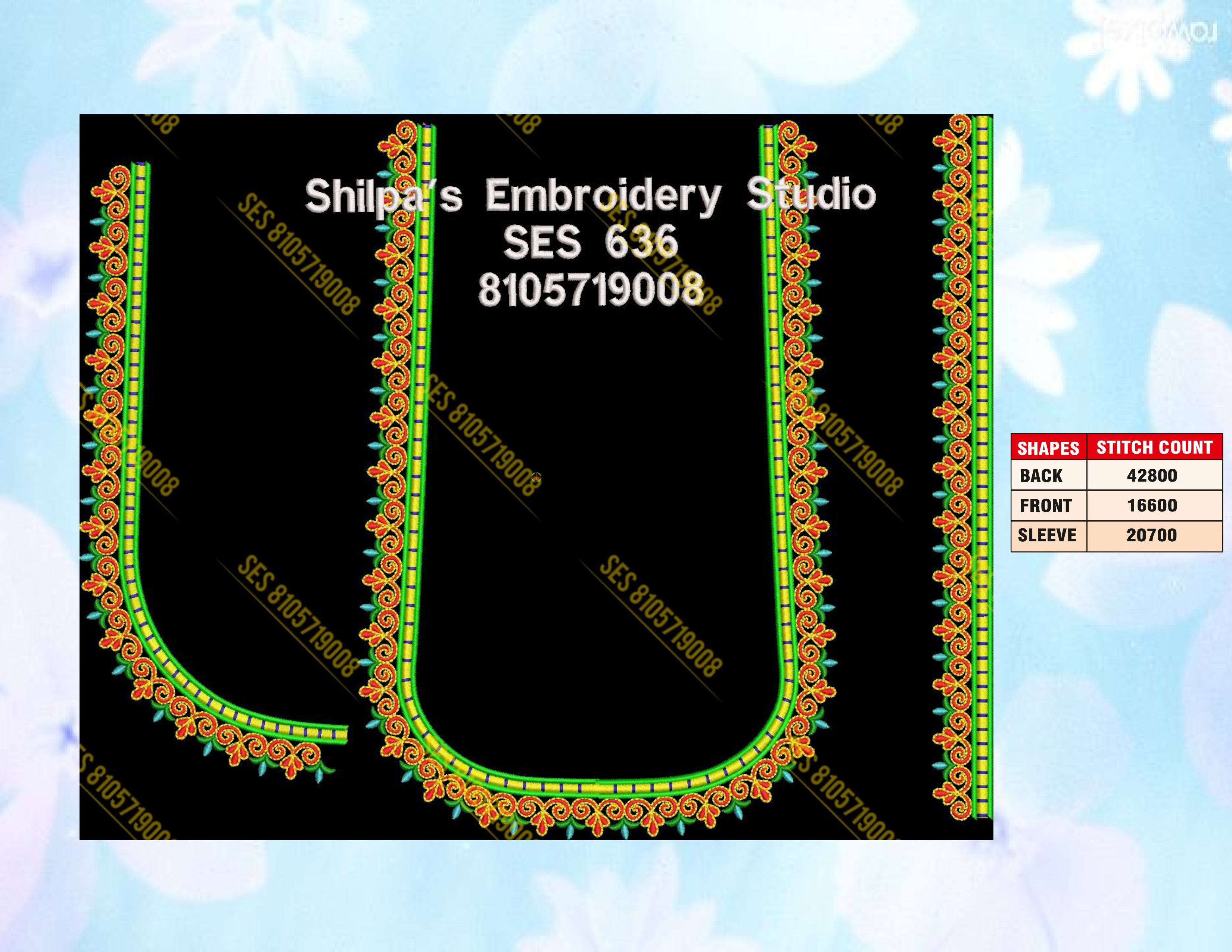 Embroidery Designs 601-700 Series