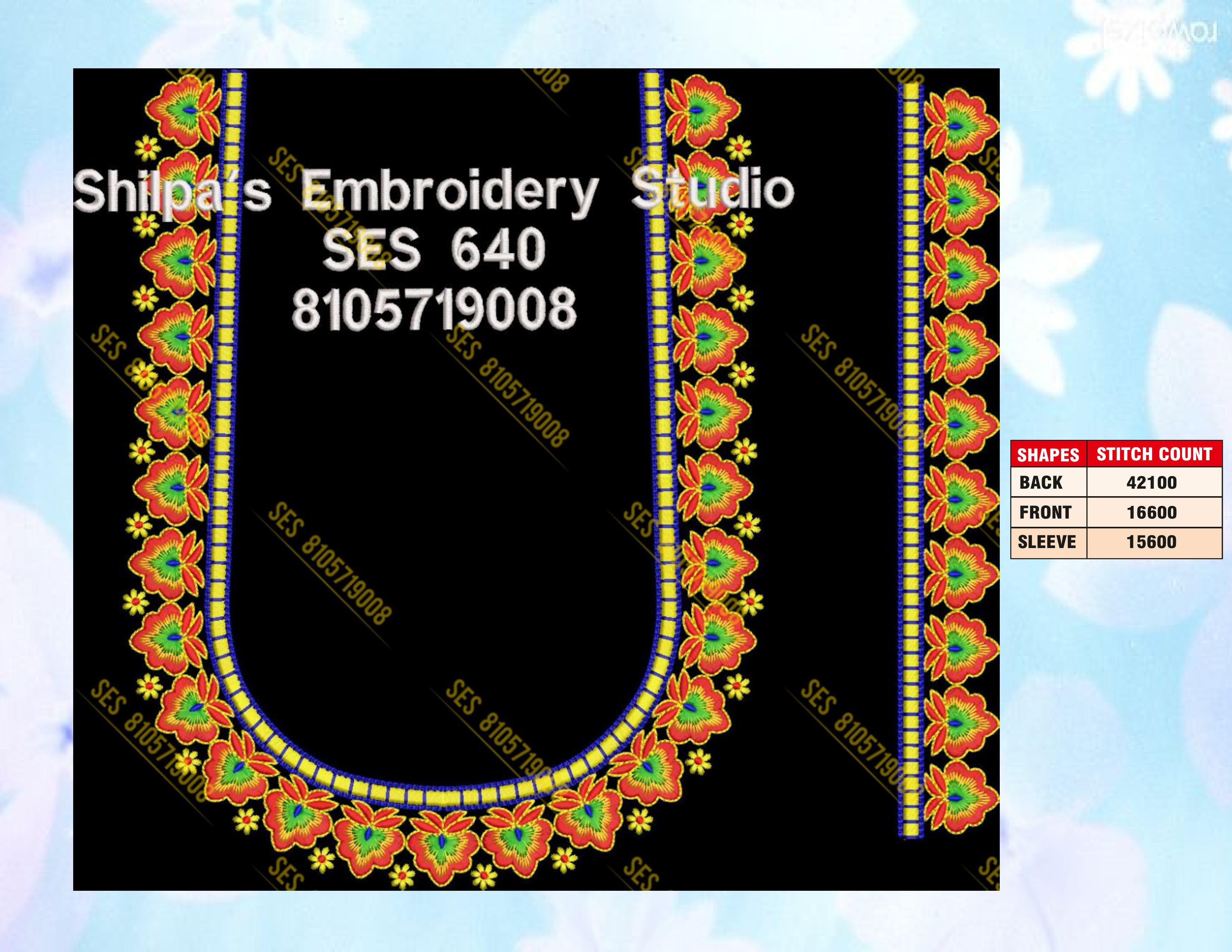 Embroidery Designs 601-700 Series