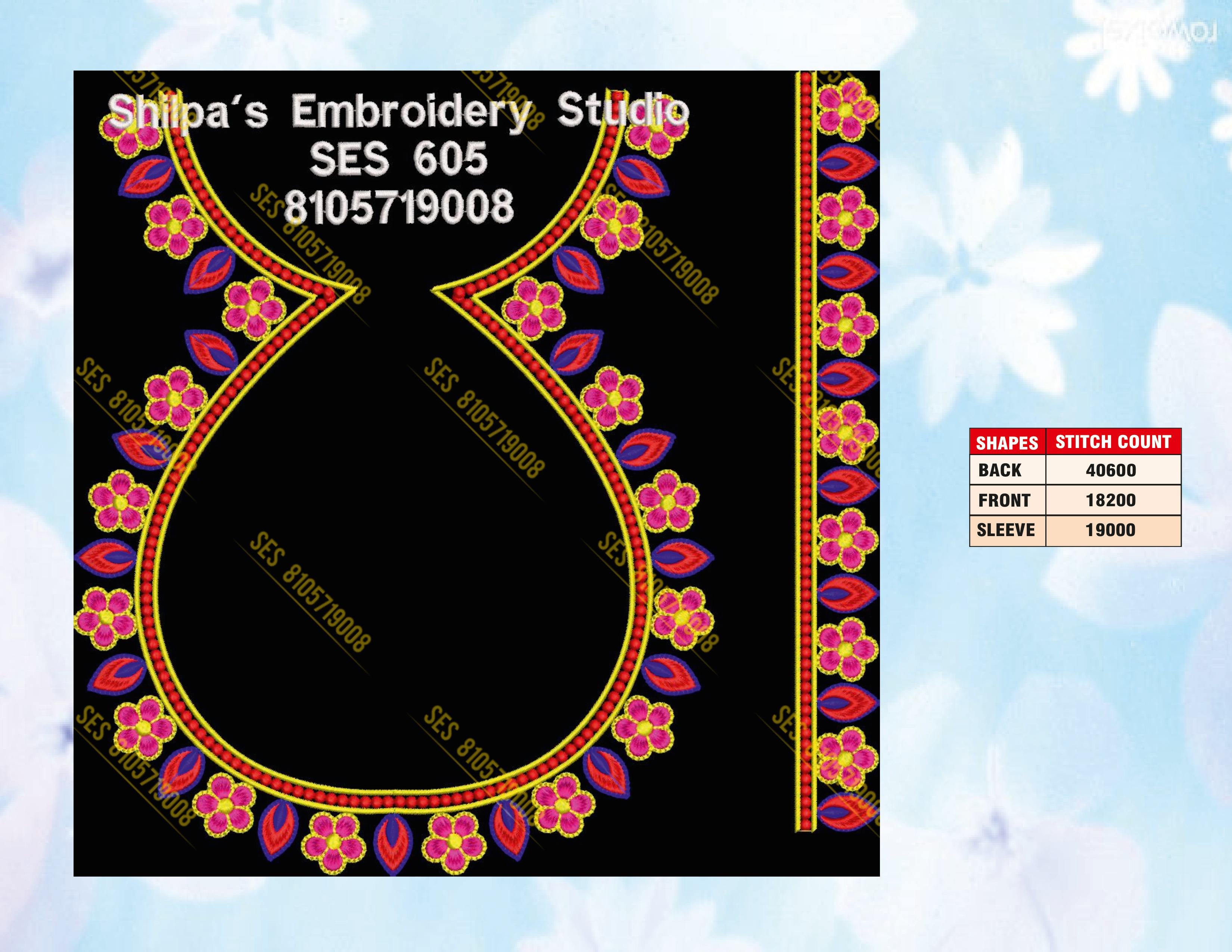 Embroidery Designs 601-700 Series
