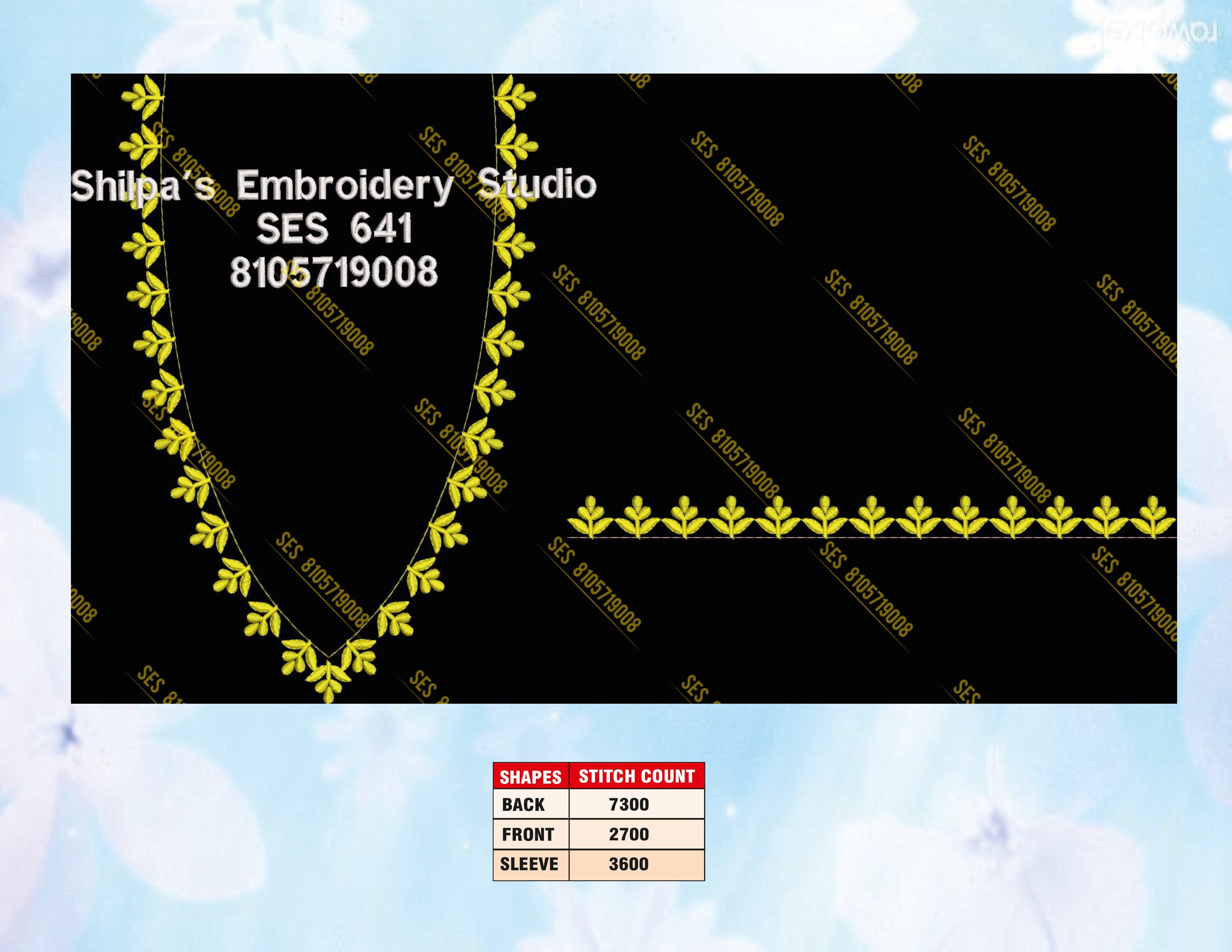 Embroidery Designs 601-700 Series