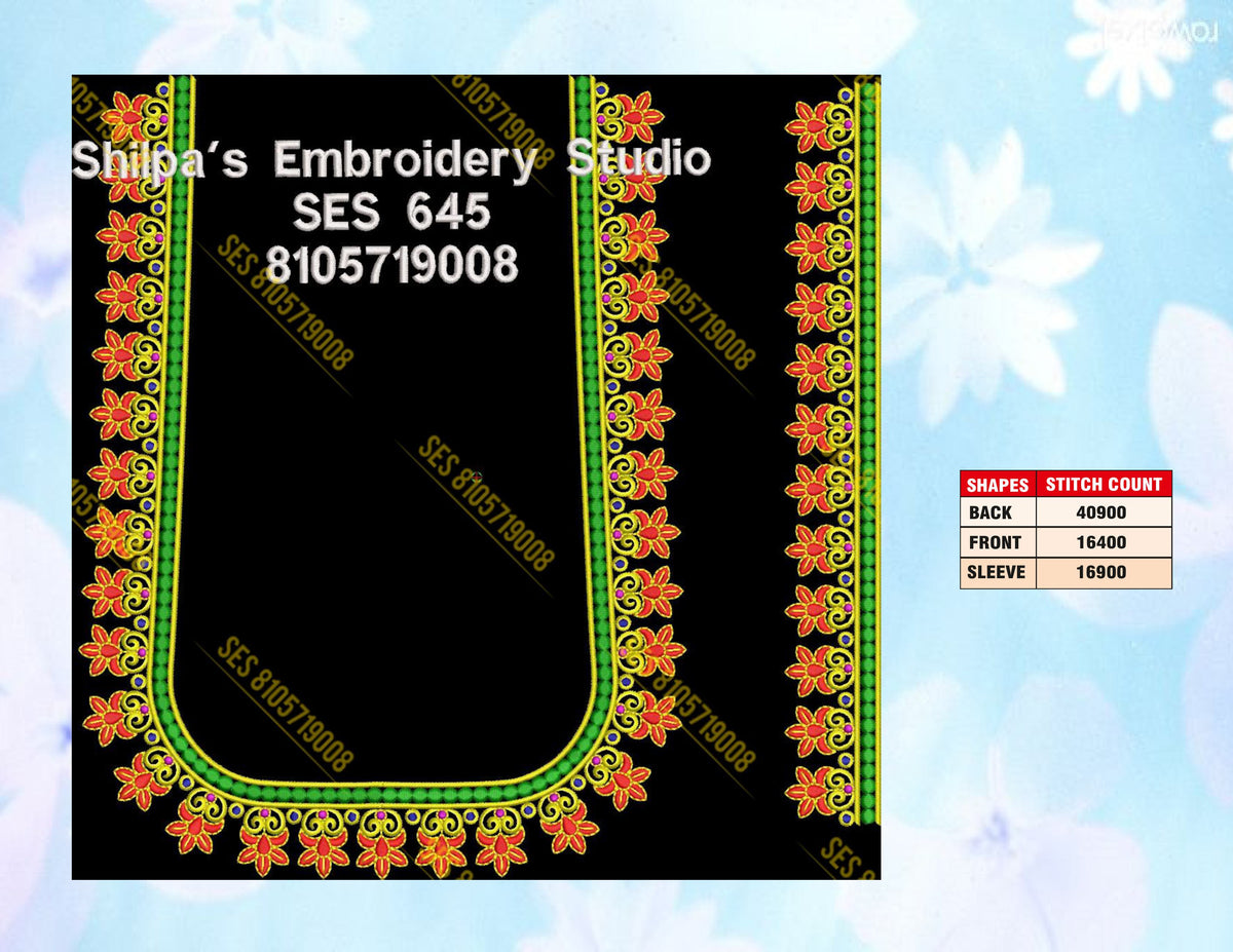 Embroidery Designs 601-700 Series