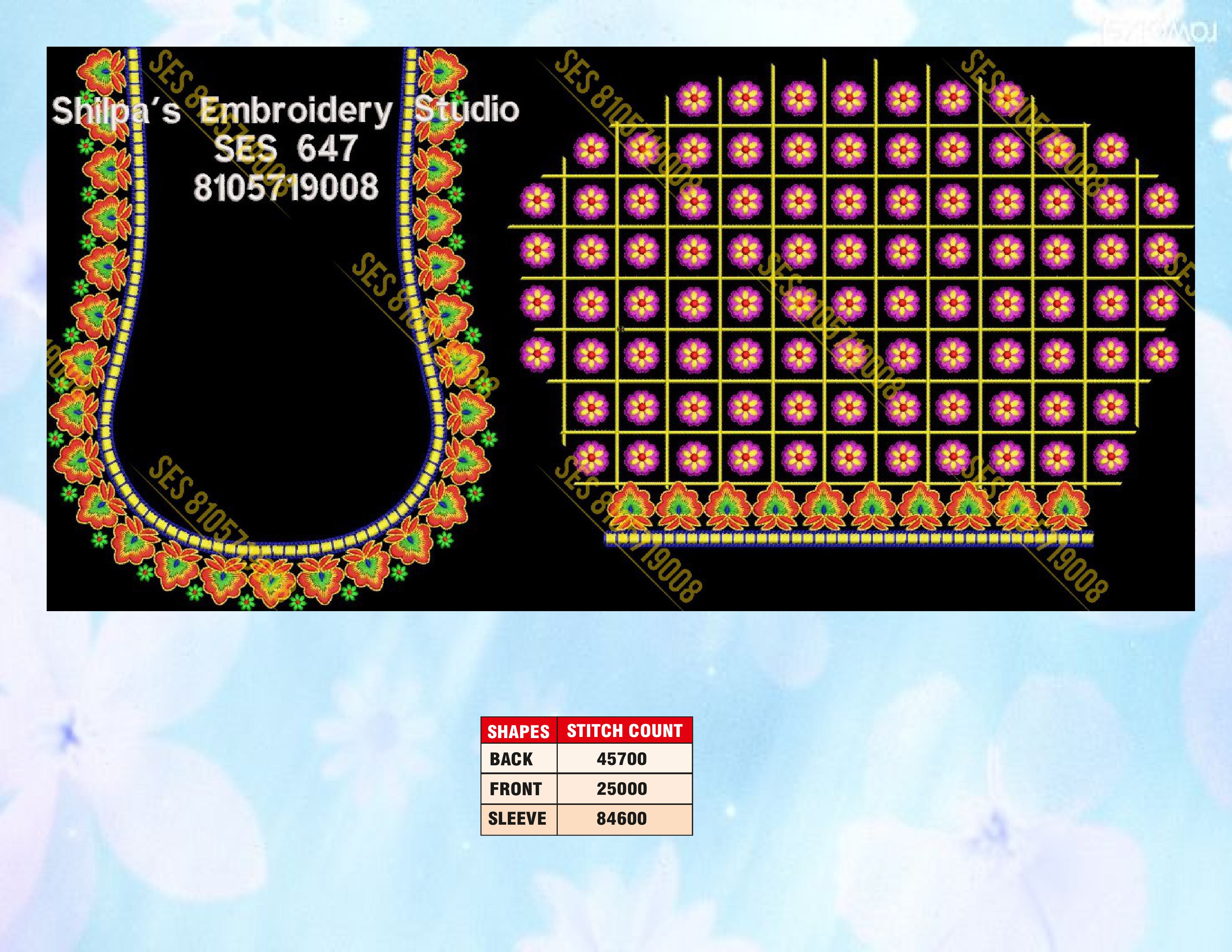Embroidery Designs 601-700 Series