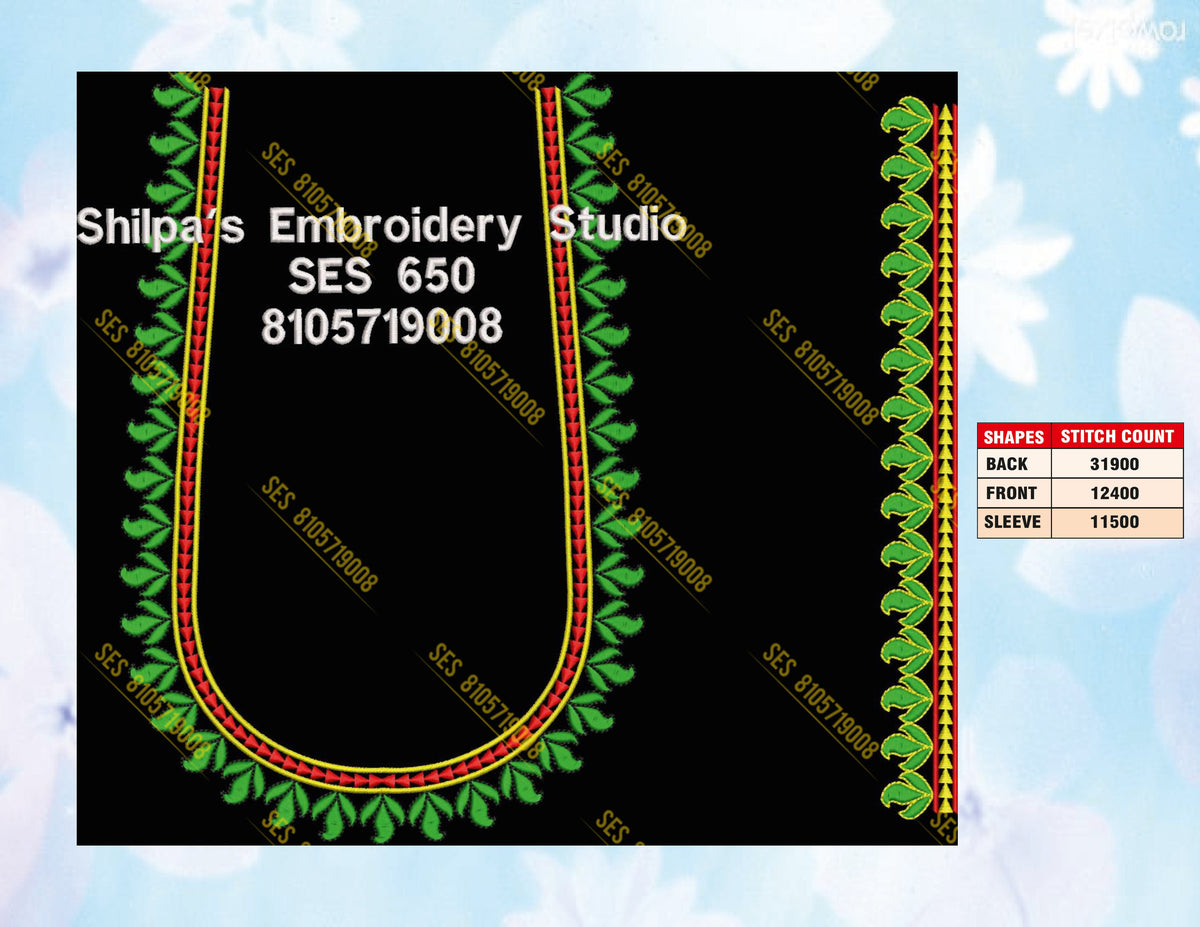 Embroidery Designs 601-700 Series