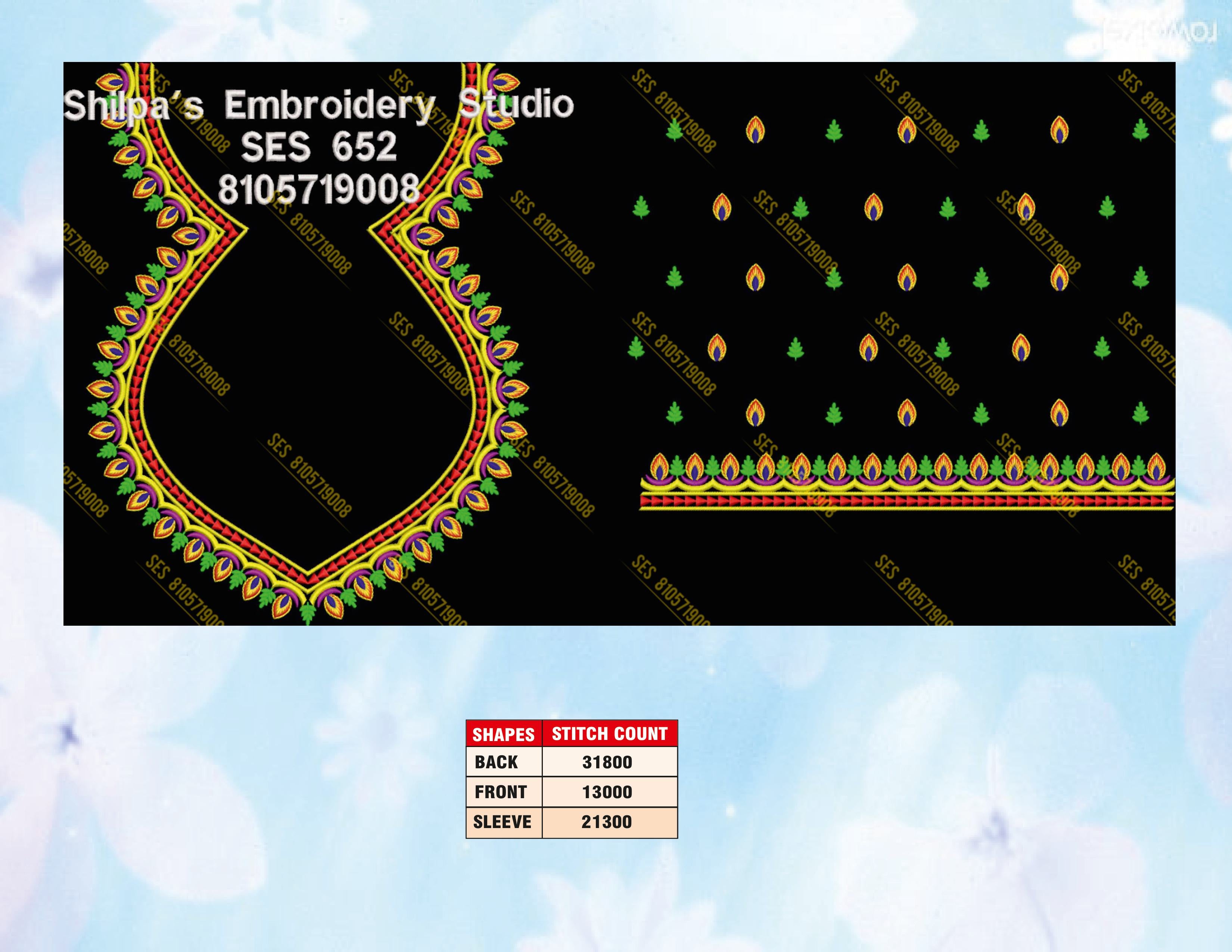 Embroidery Designs 601-700 Series