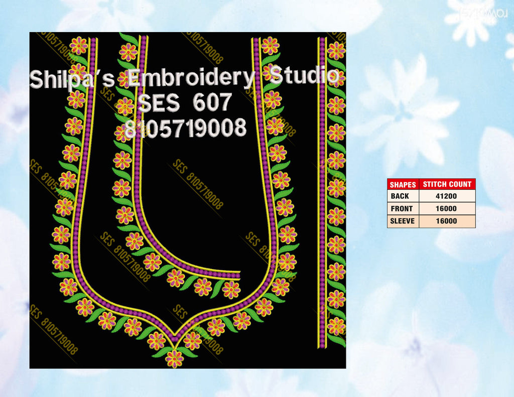 Embroidery Designs 601-700 Series