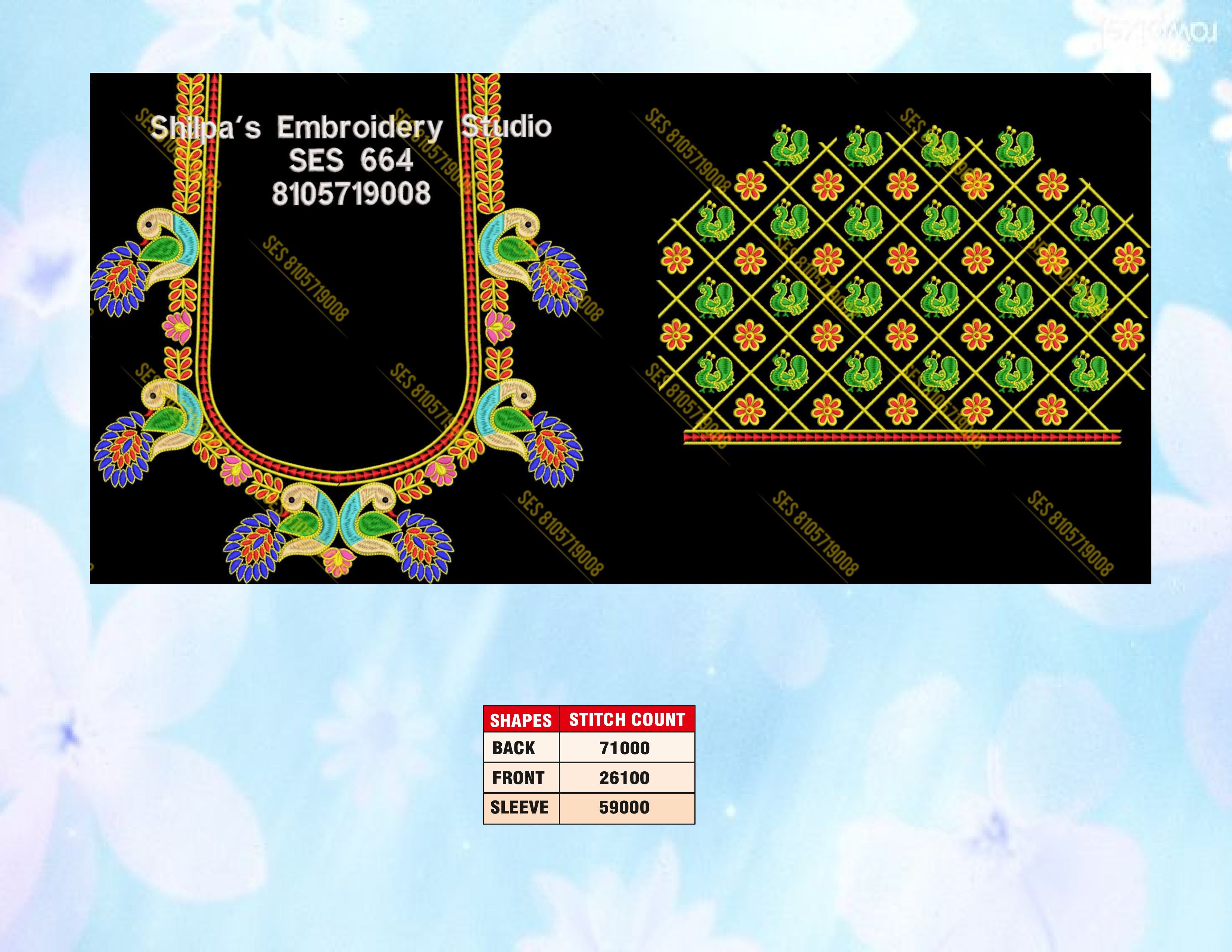 Embroidery Designs 601-700 Series
