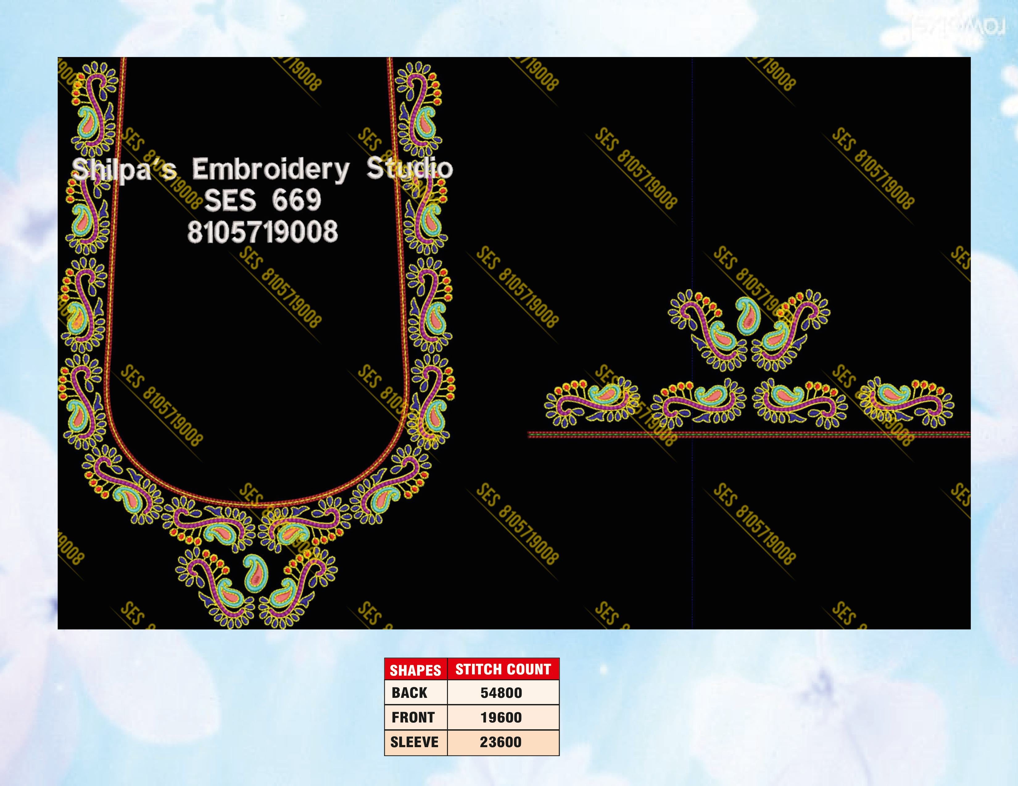 Embroidery Designs 601-700 Series