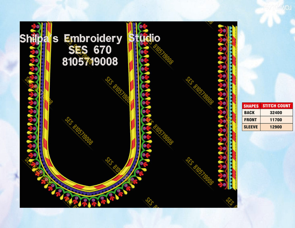 Embroidery Designs 601-700 Series