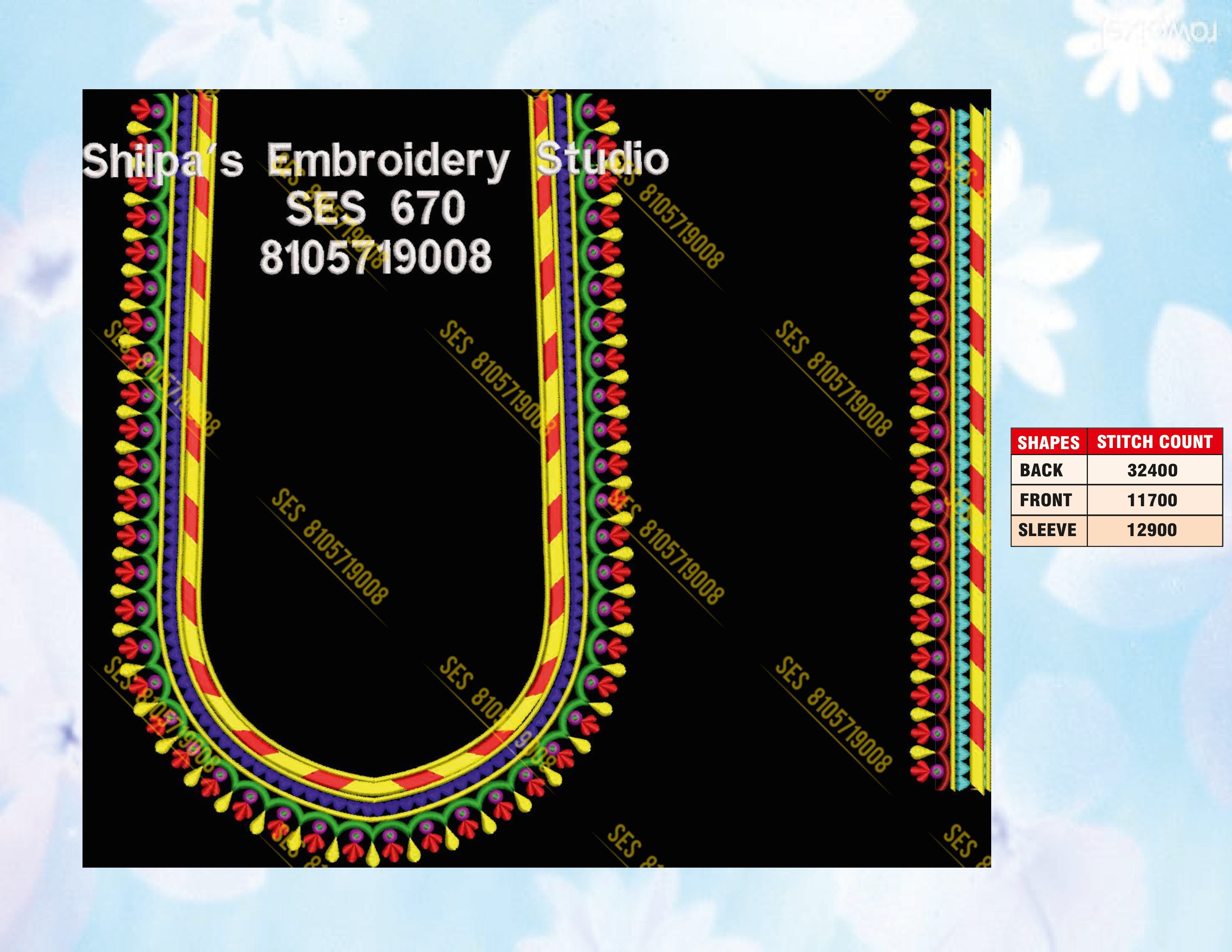 Embroidery Designs 601-700 Series