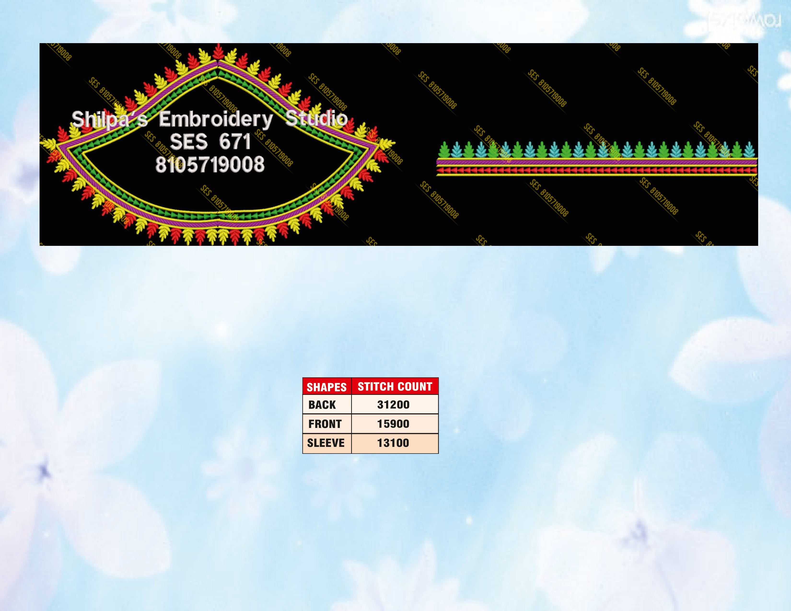 Embroidery Designs 601-700 Series