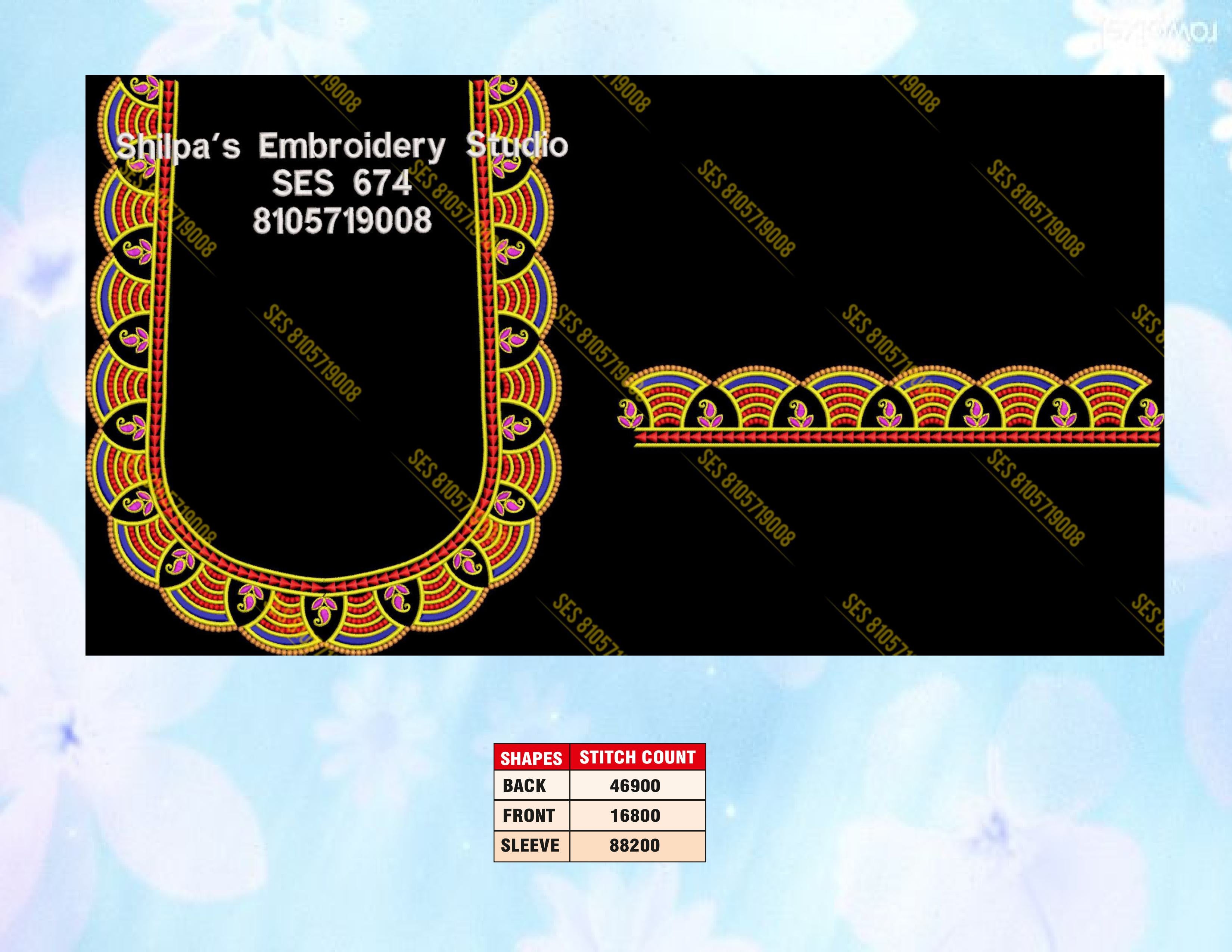 Embroidery Designs 601-700 Series