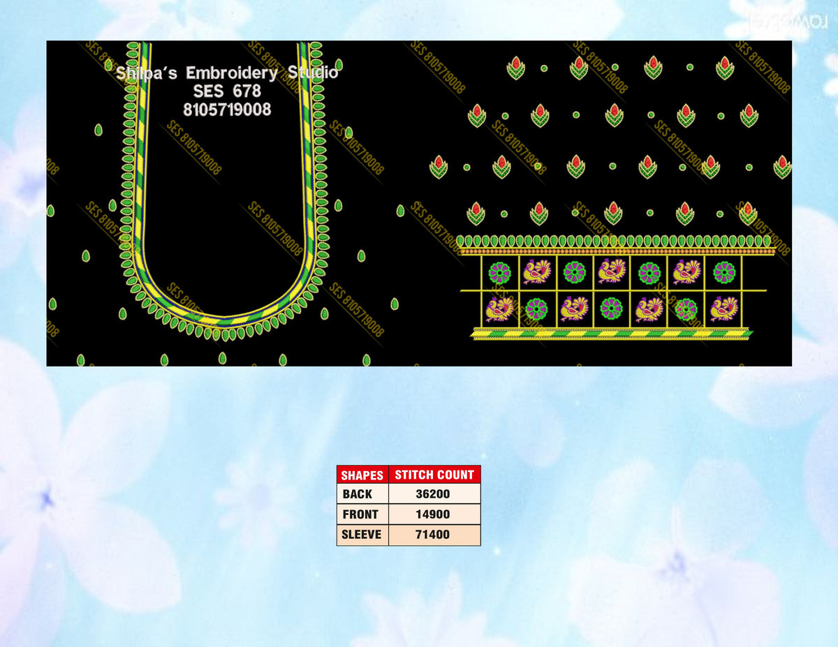 Embroidery Designs 601-700 Series