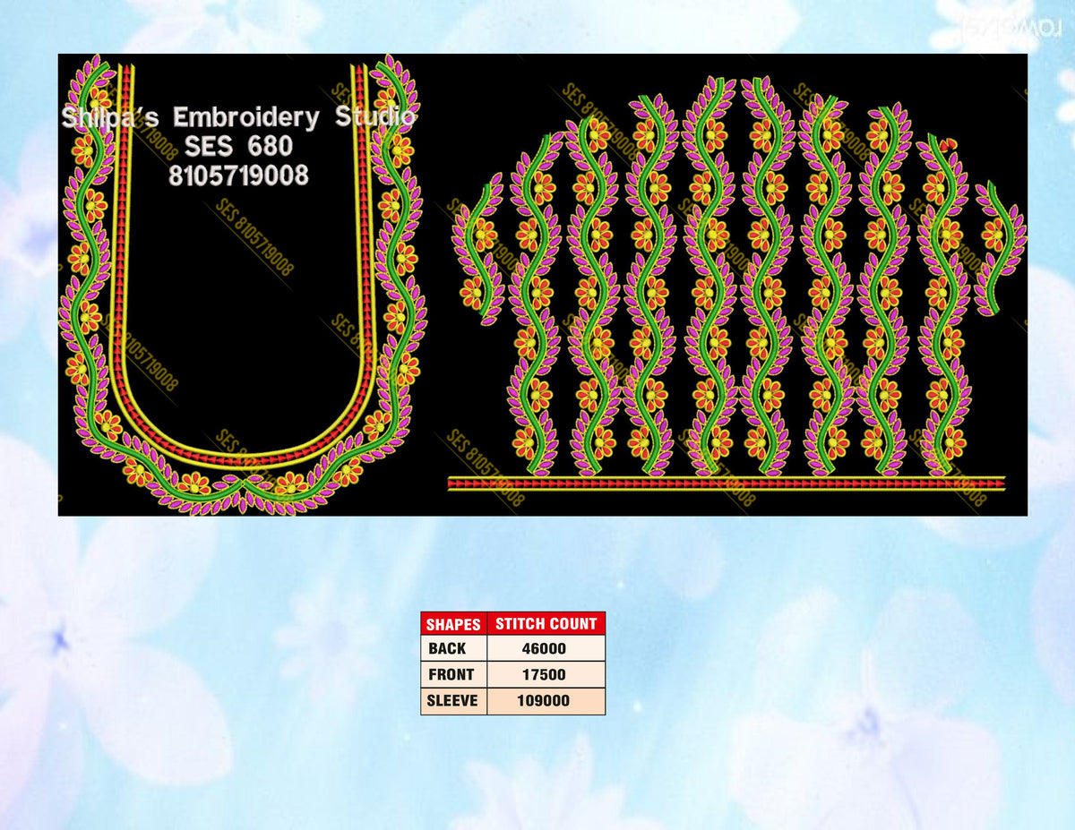 Embroidery Designs 601-700 Series