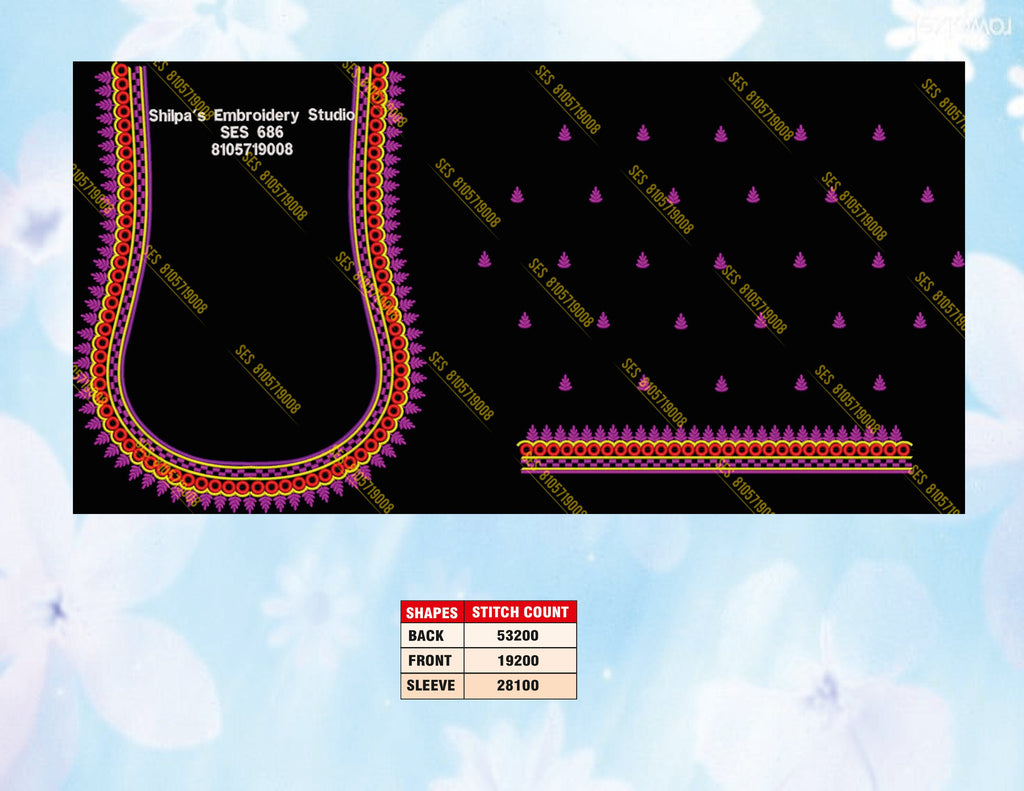 Embroidery Designs 601-700 Series