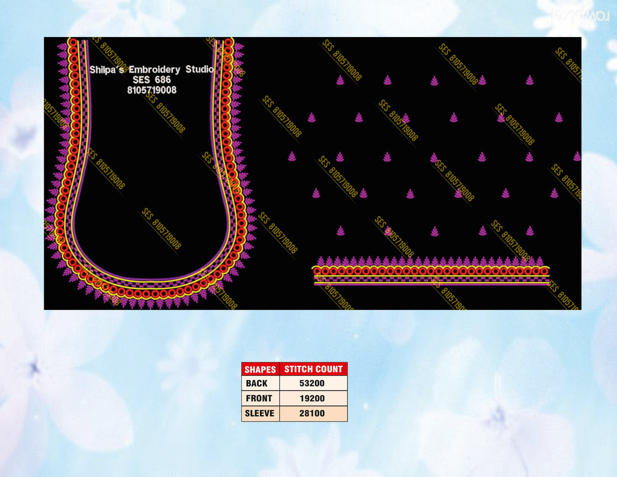 Embroidery Designs 601-700 Series