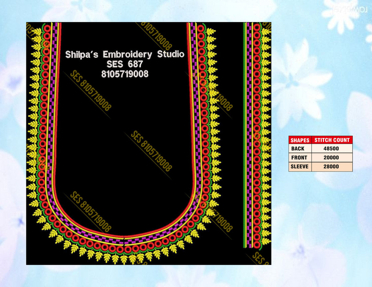 Embroidery Designs 601-700 Series