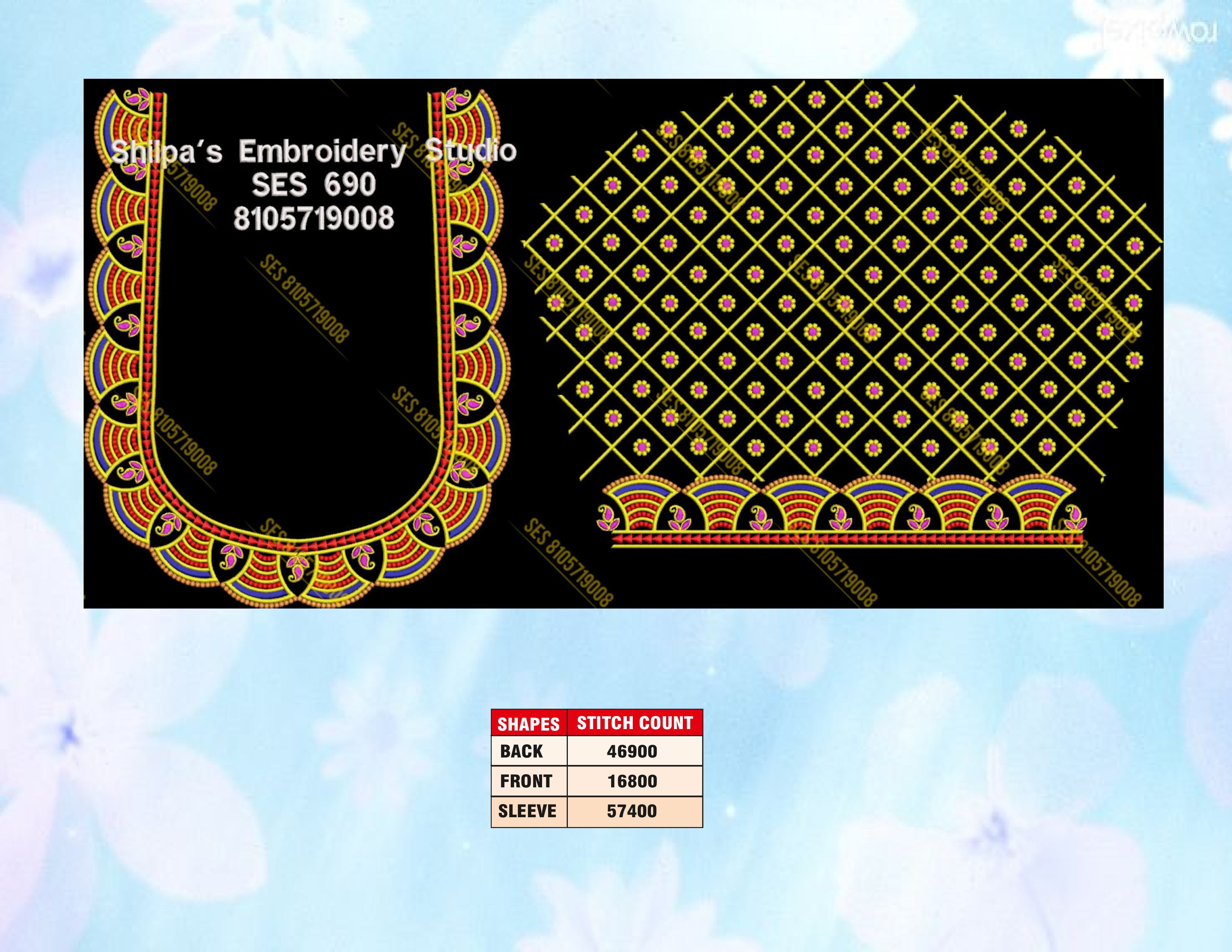 Embroidery Designs 601-700 Series