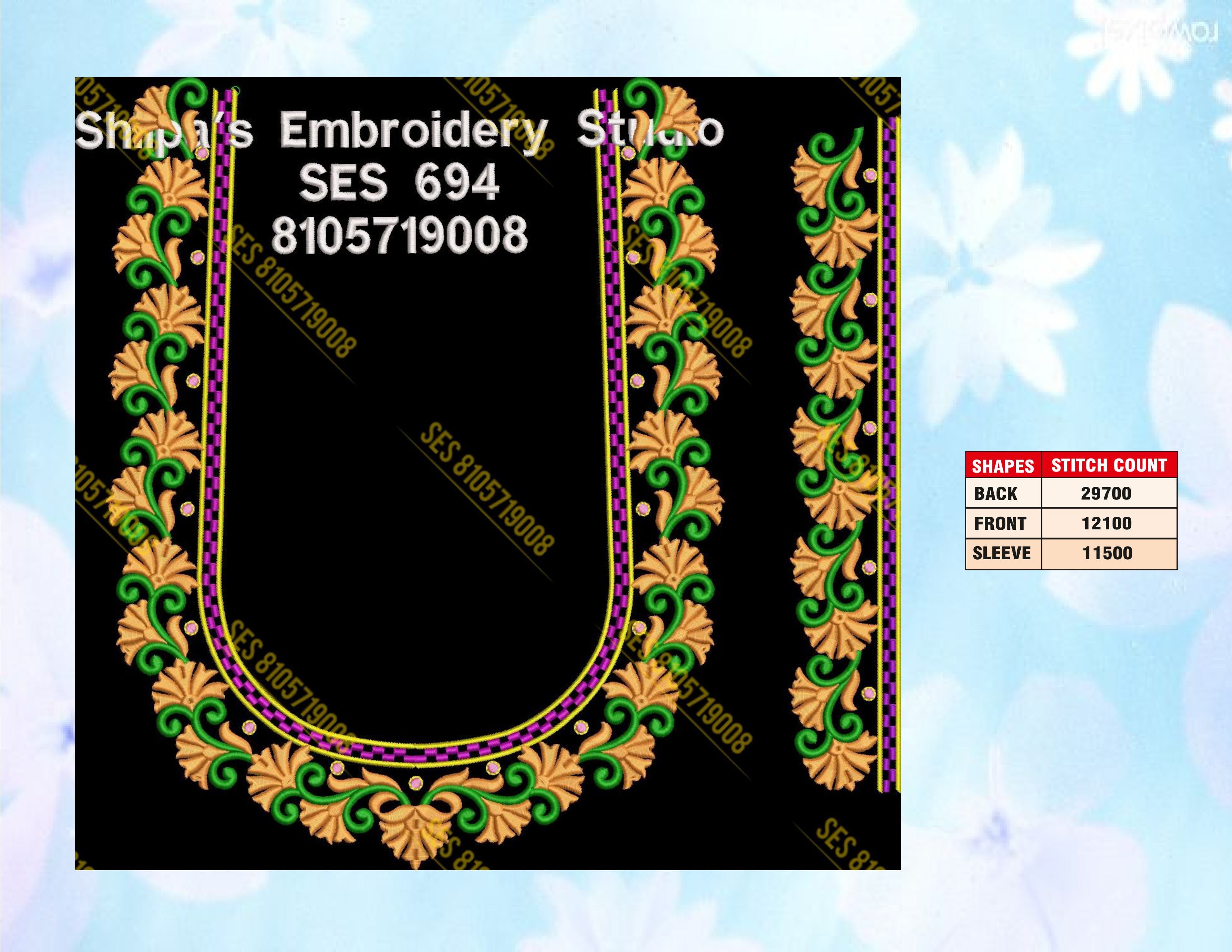 Embroidery Designs 601-700 Series
