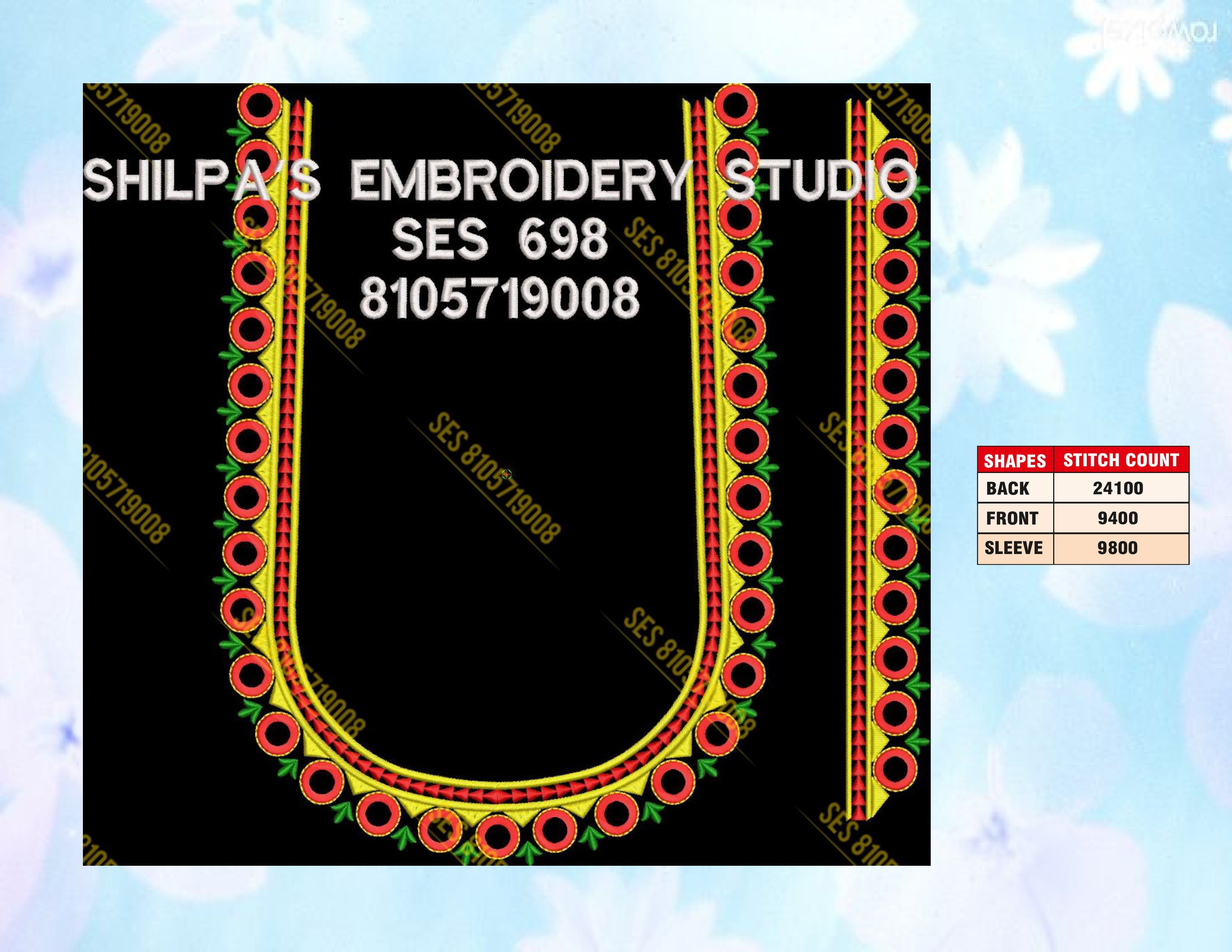 Embroidery Designs 601-700 Series