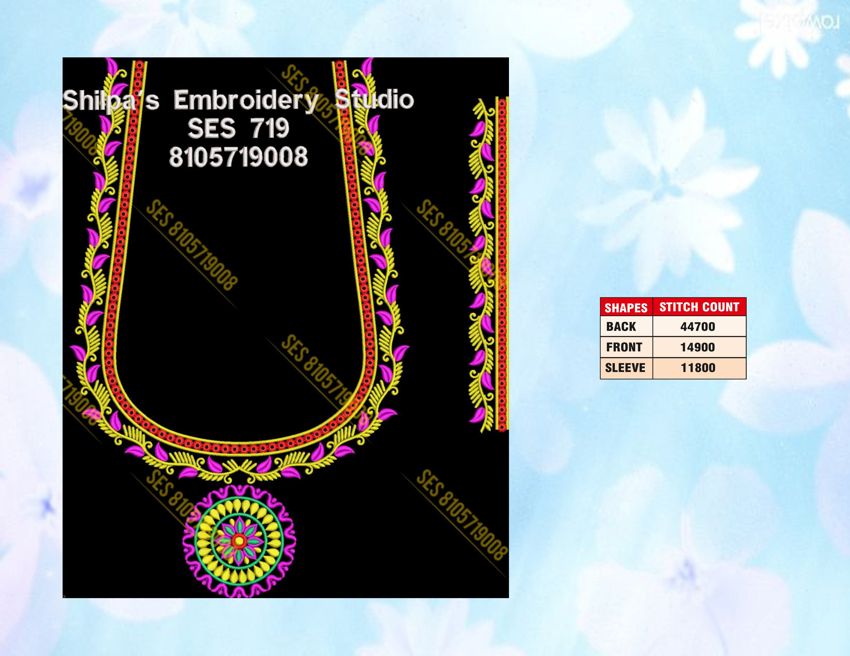 Embroidery Designs 701-800 Series