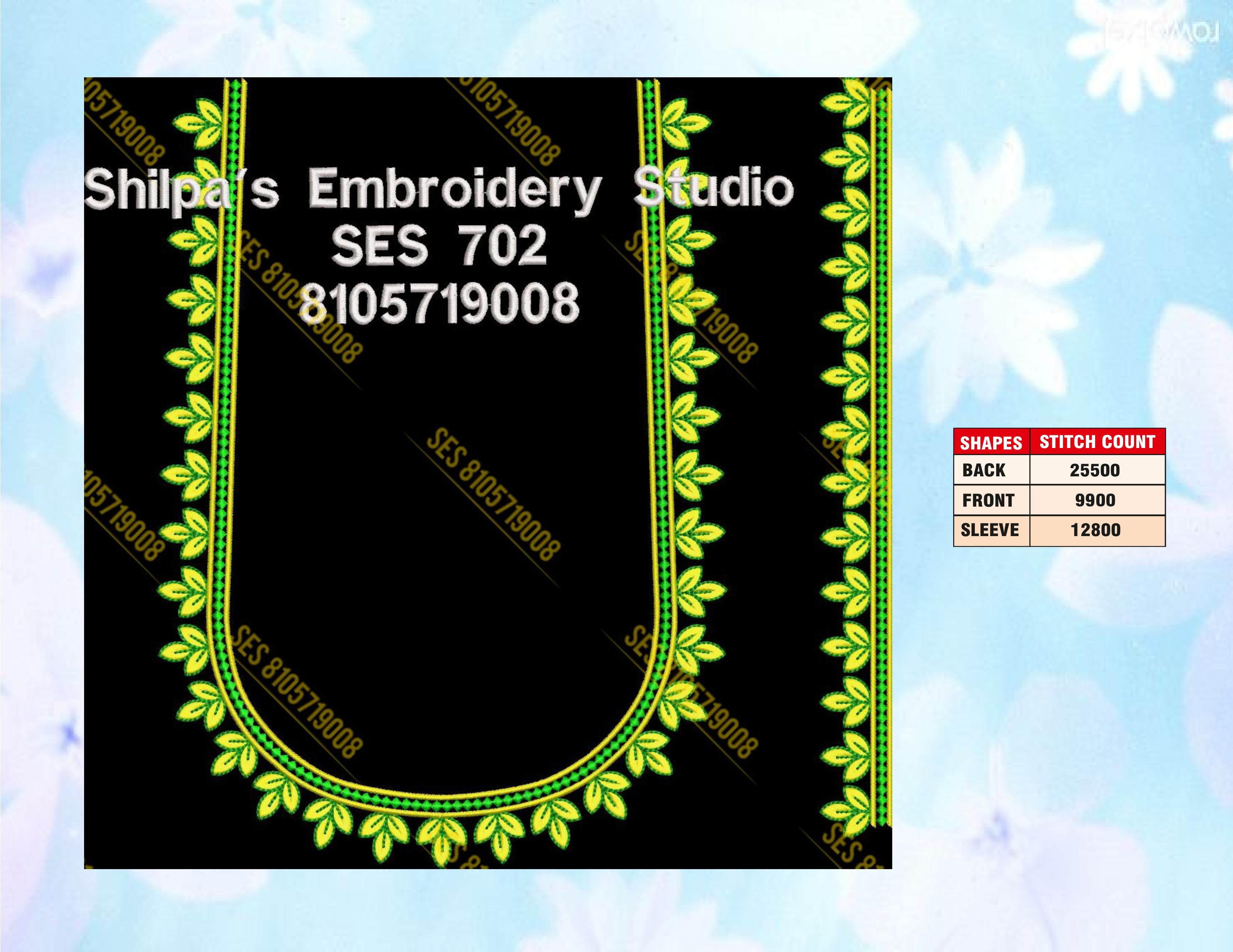 Embroidery Designs 701-800 Series