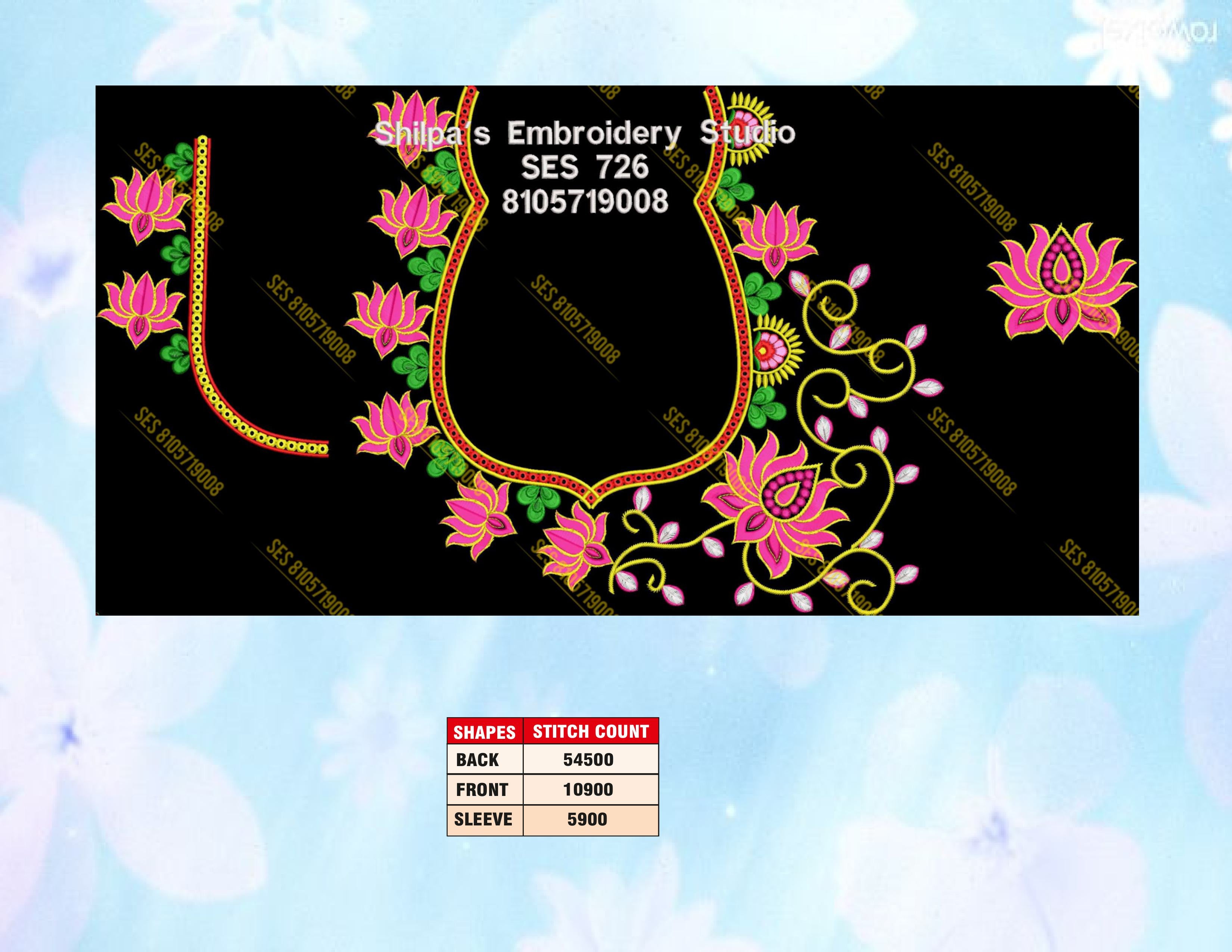 Embroidery Designs 701-800 Series