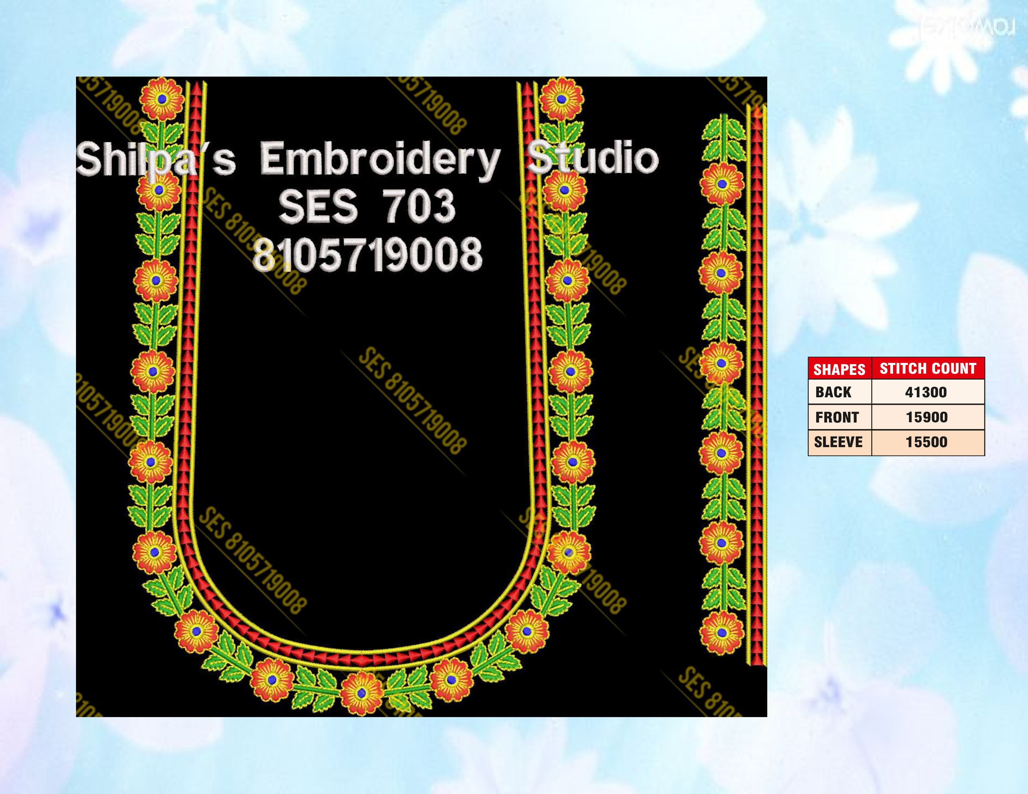 Embroidery Designs 701-800 Series