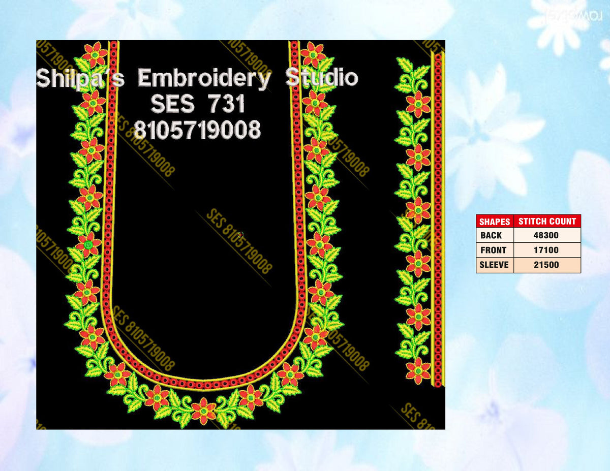 Embroidery Designs 701-800 Series