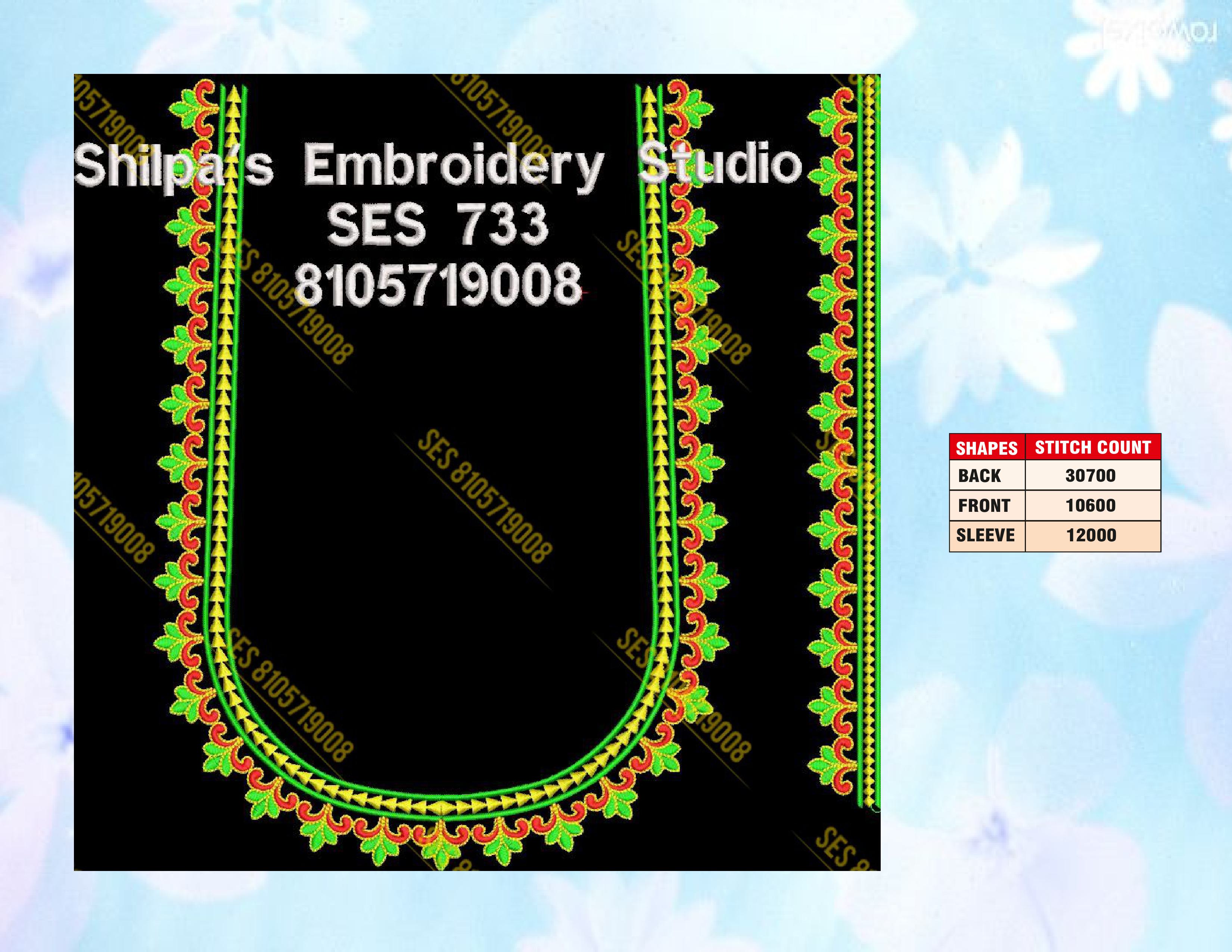 Embroidery Designs 701-800 Series