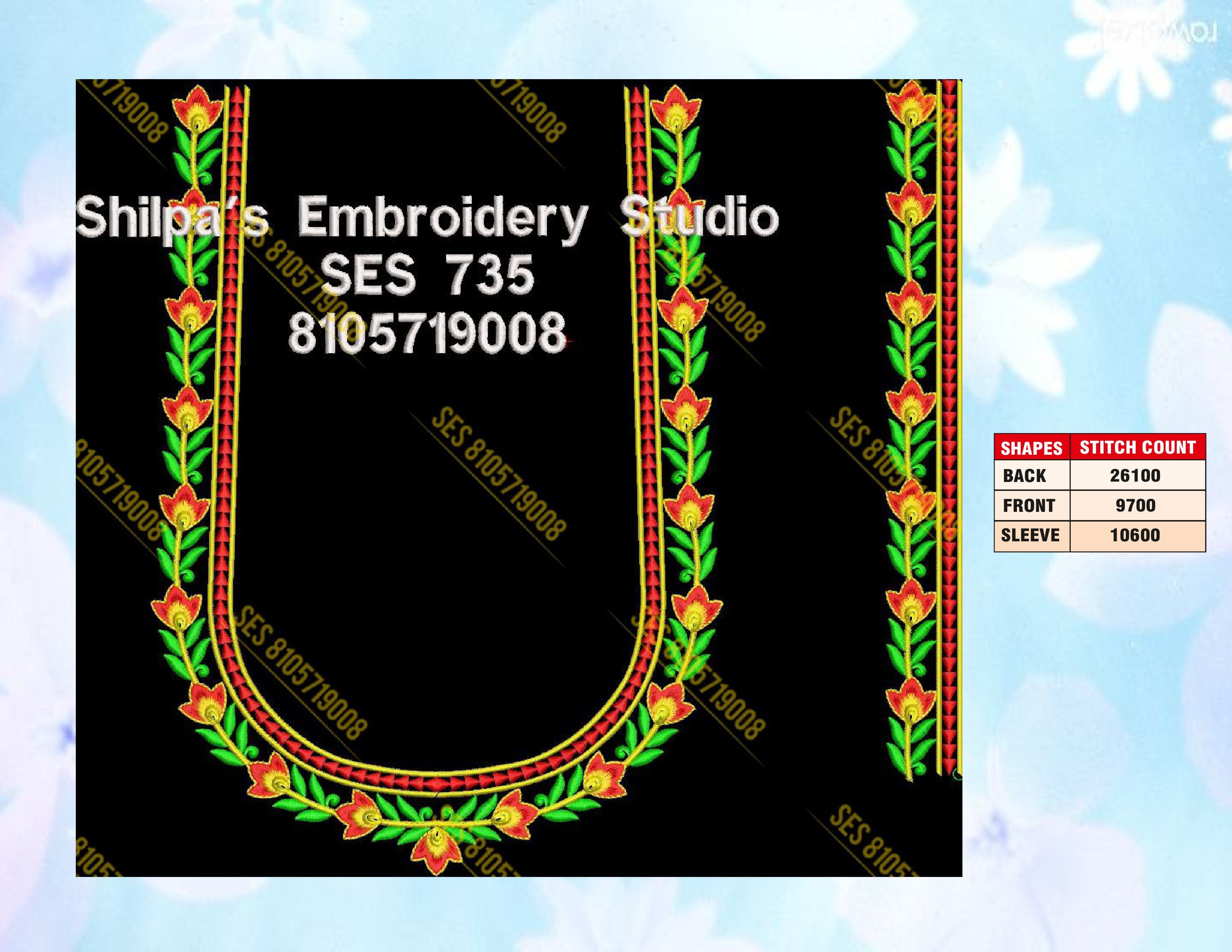 Embroidery Designs 701-800 Series