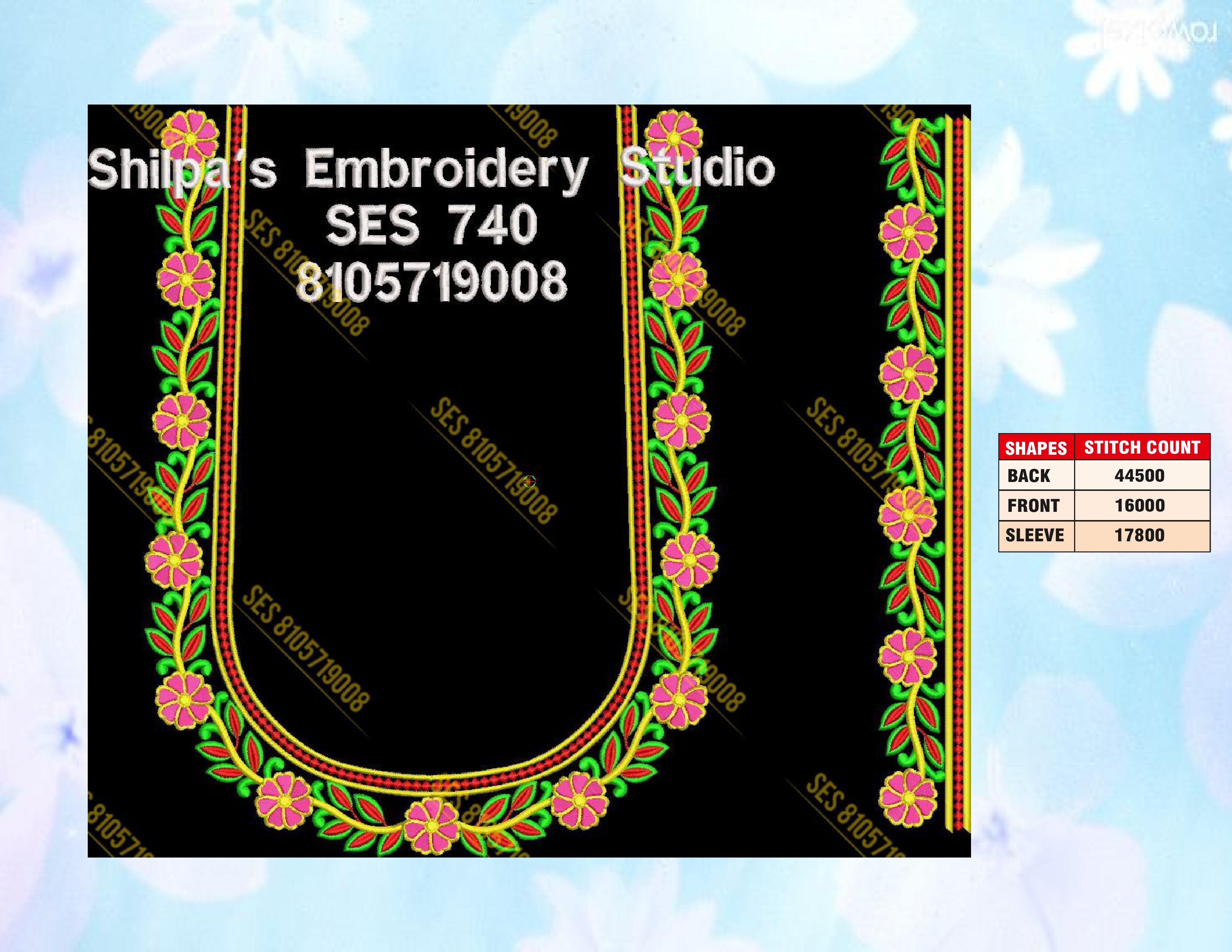 Embroidery Designs 701-800 Series