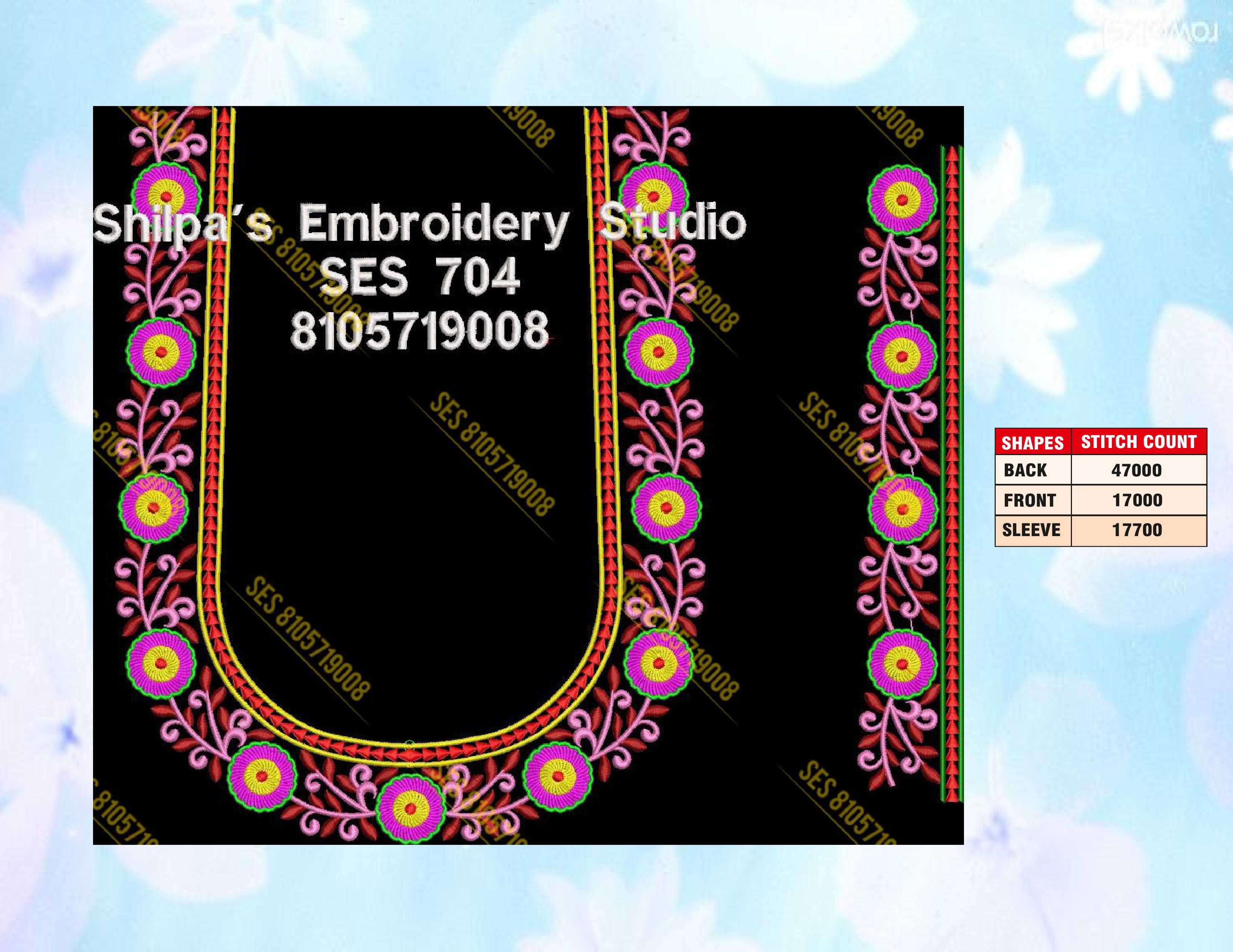 Embroidery Designs 701-800 Series