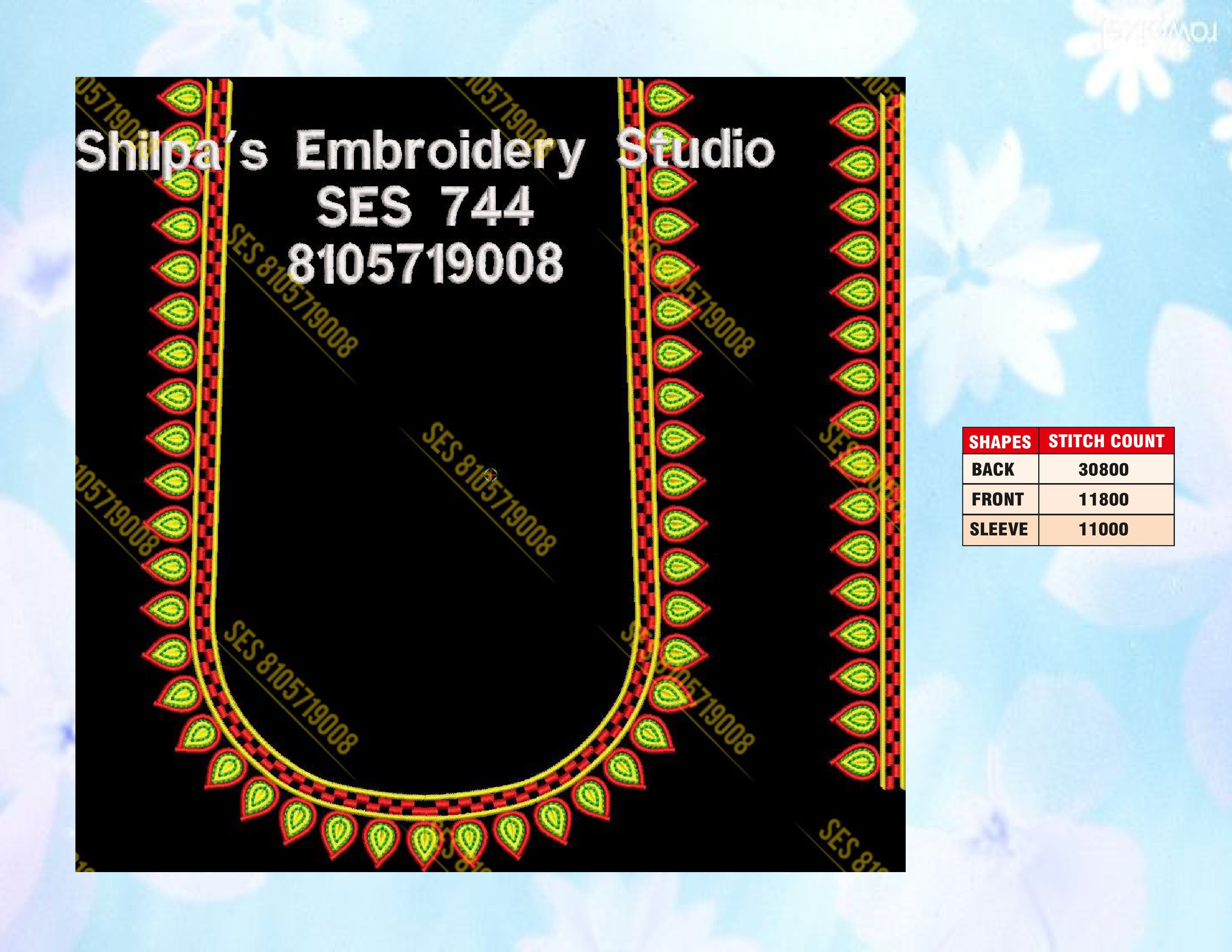 Embroidery Designs 701-800 Series