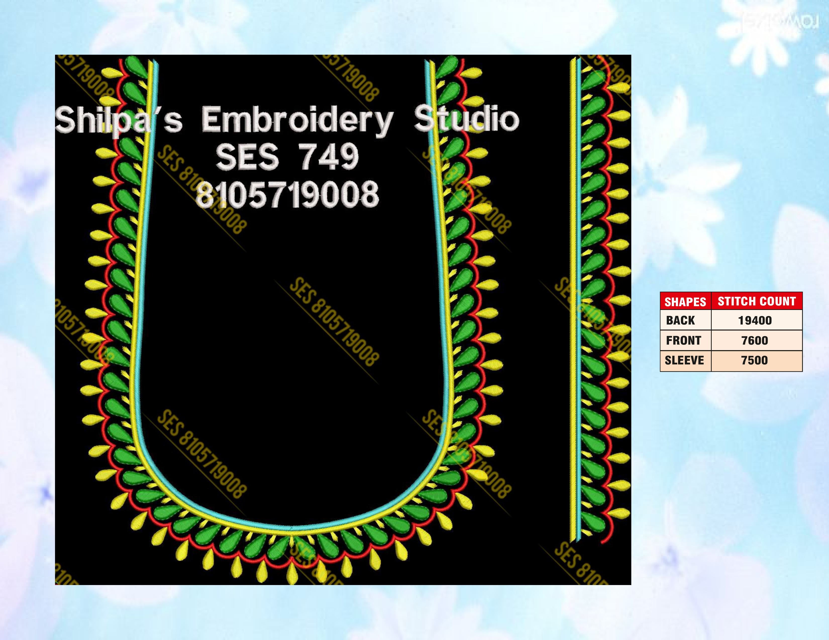Embroidery Designs 701-800 Series