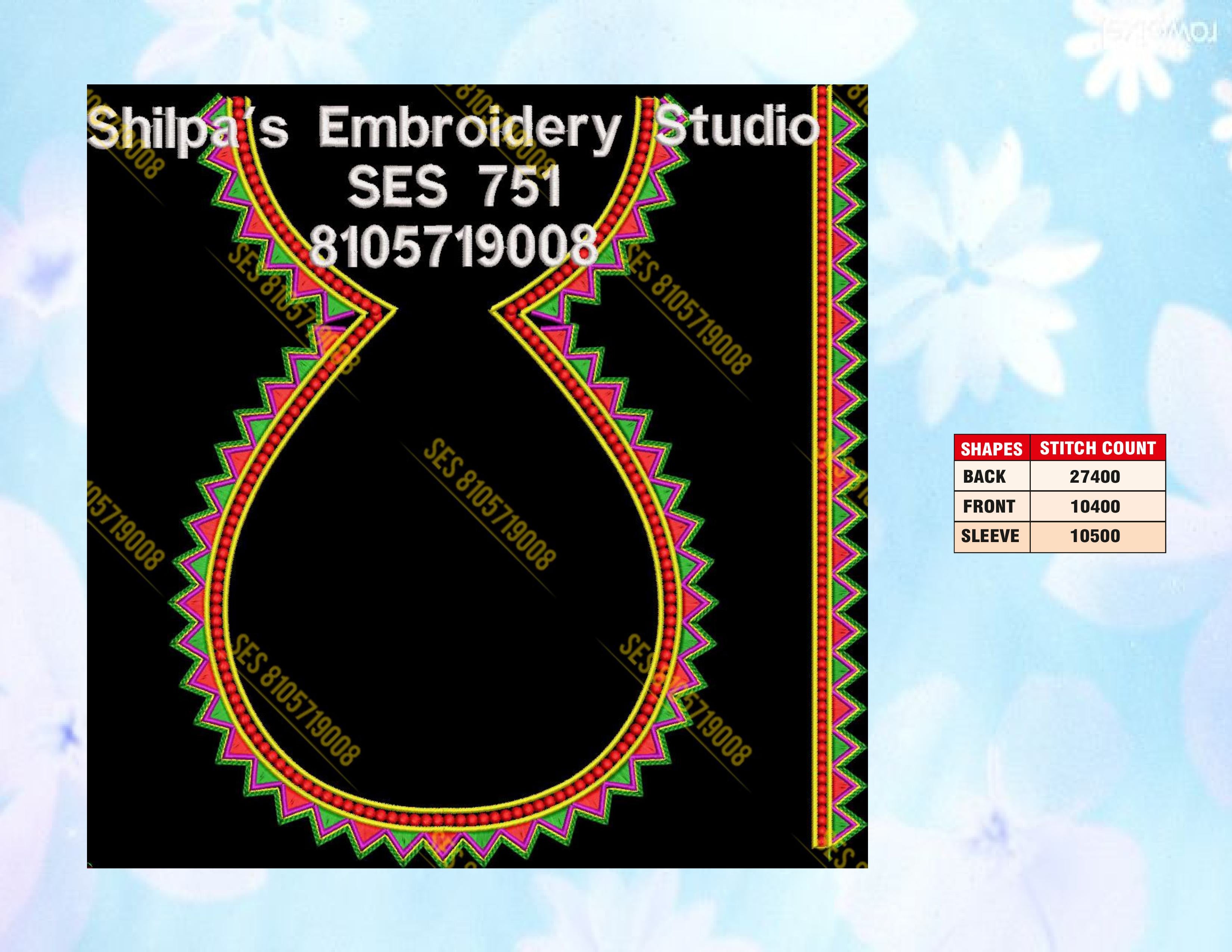 Embroidery Designs 701-800 Series