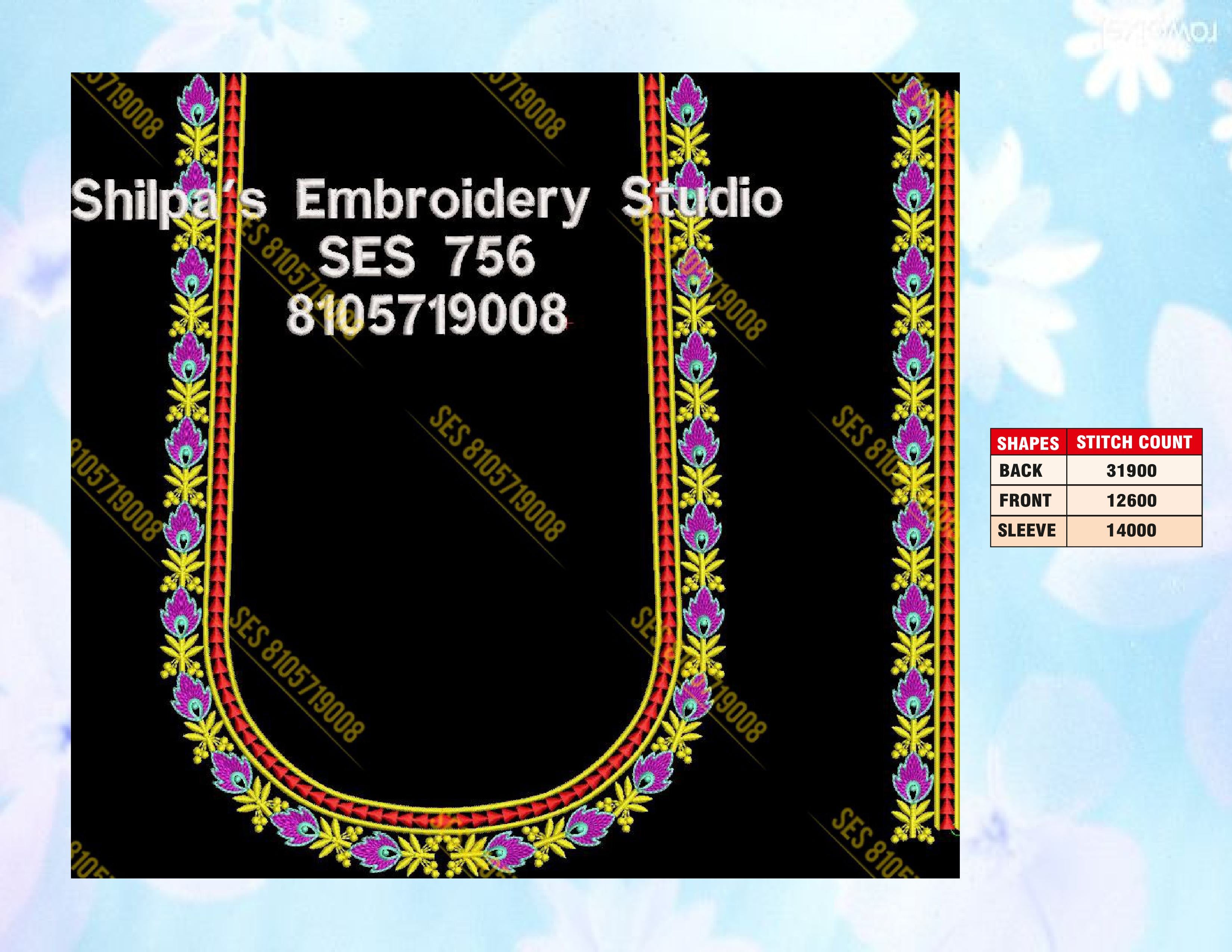 Embroidery Designs 701-800 Series