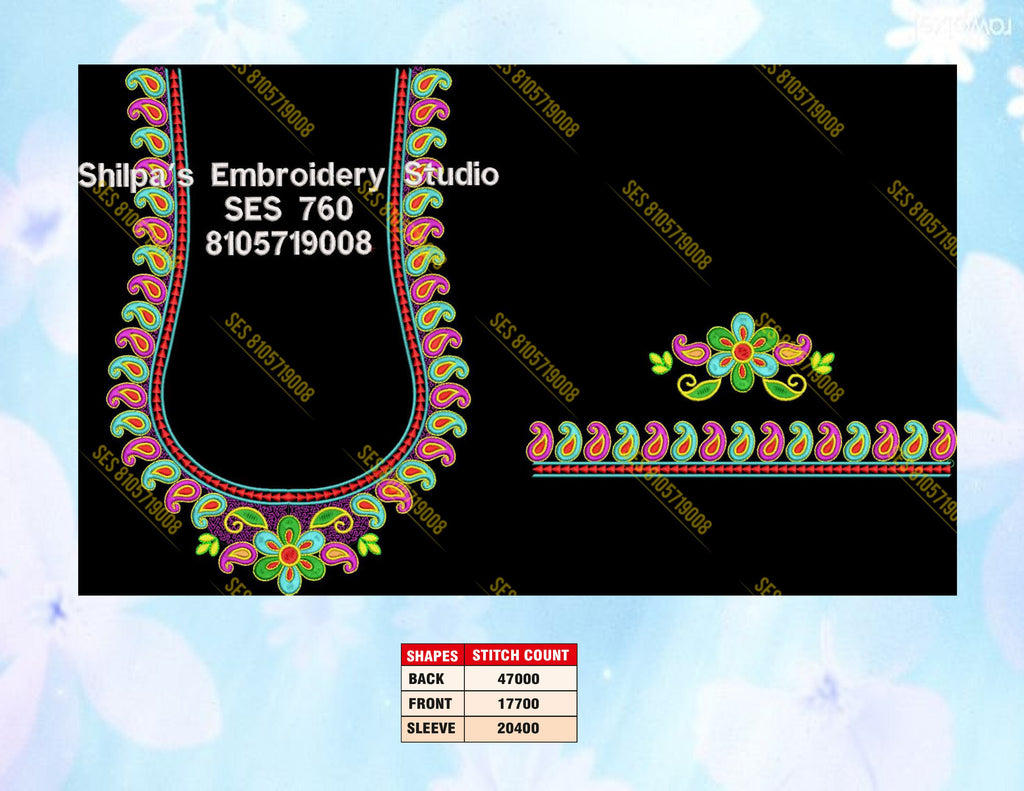 Embroidery Designs 701-800 Series