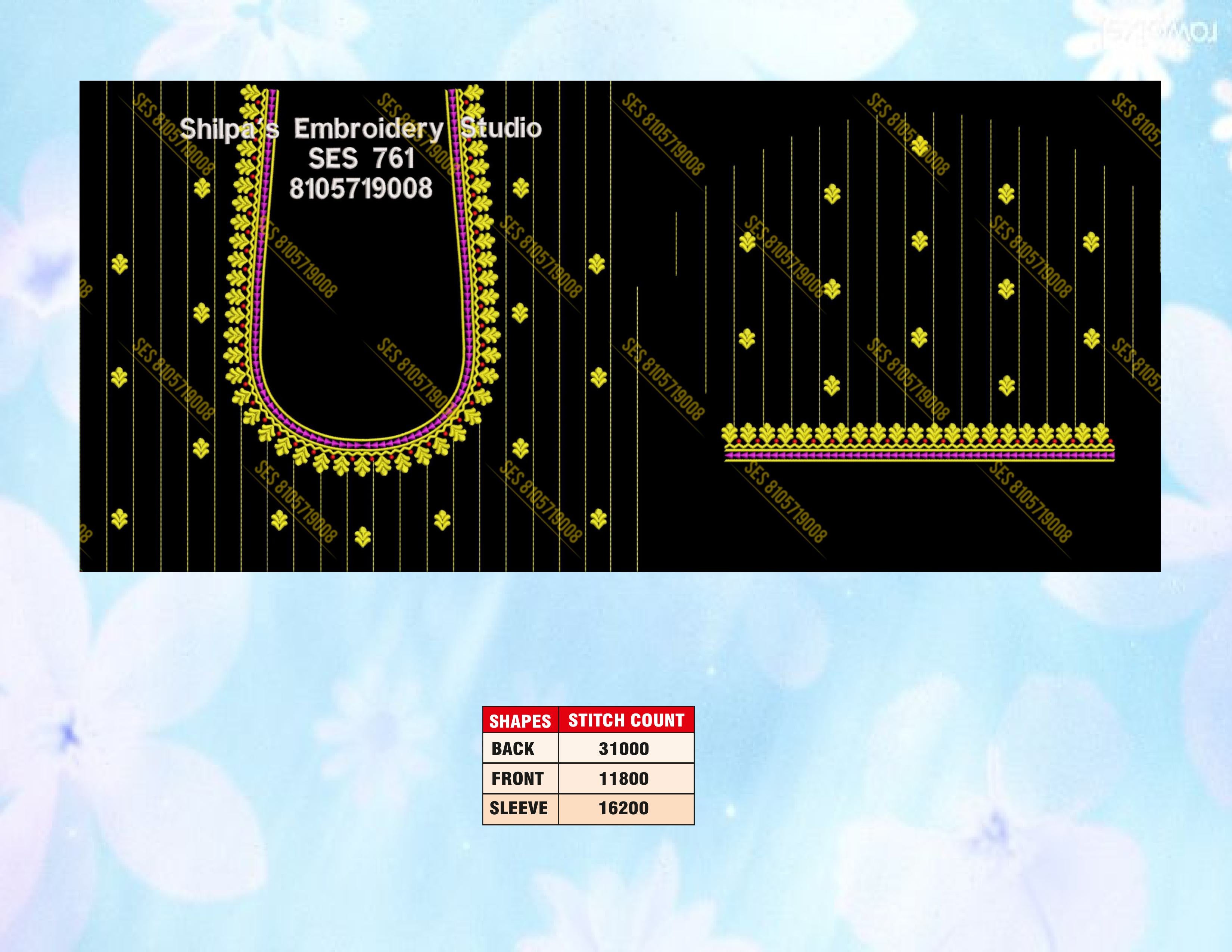 Embroidery Designs 701-800 Series