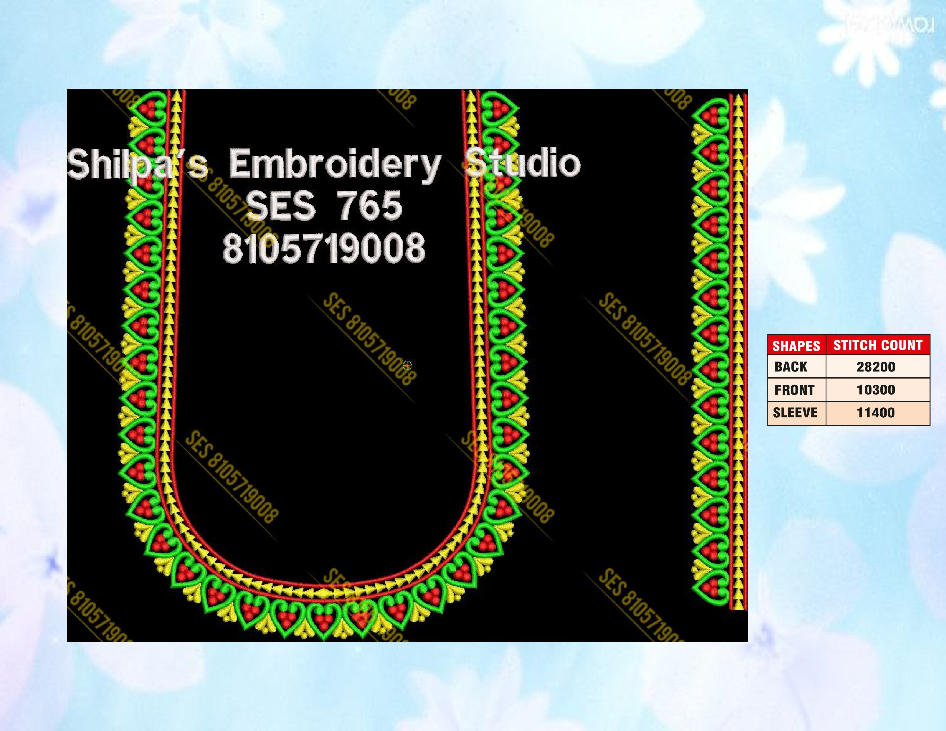 Embroidery Designs 701-800 Series