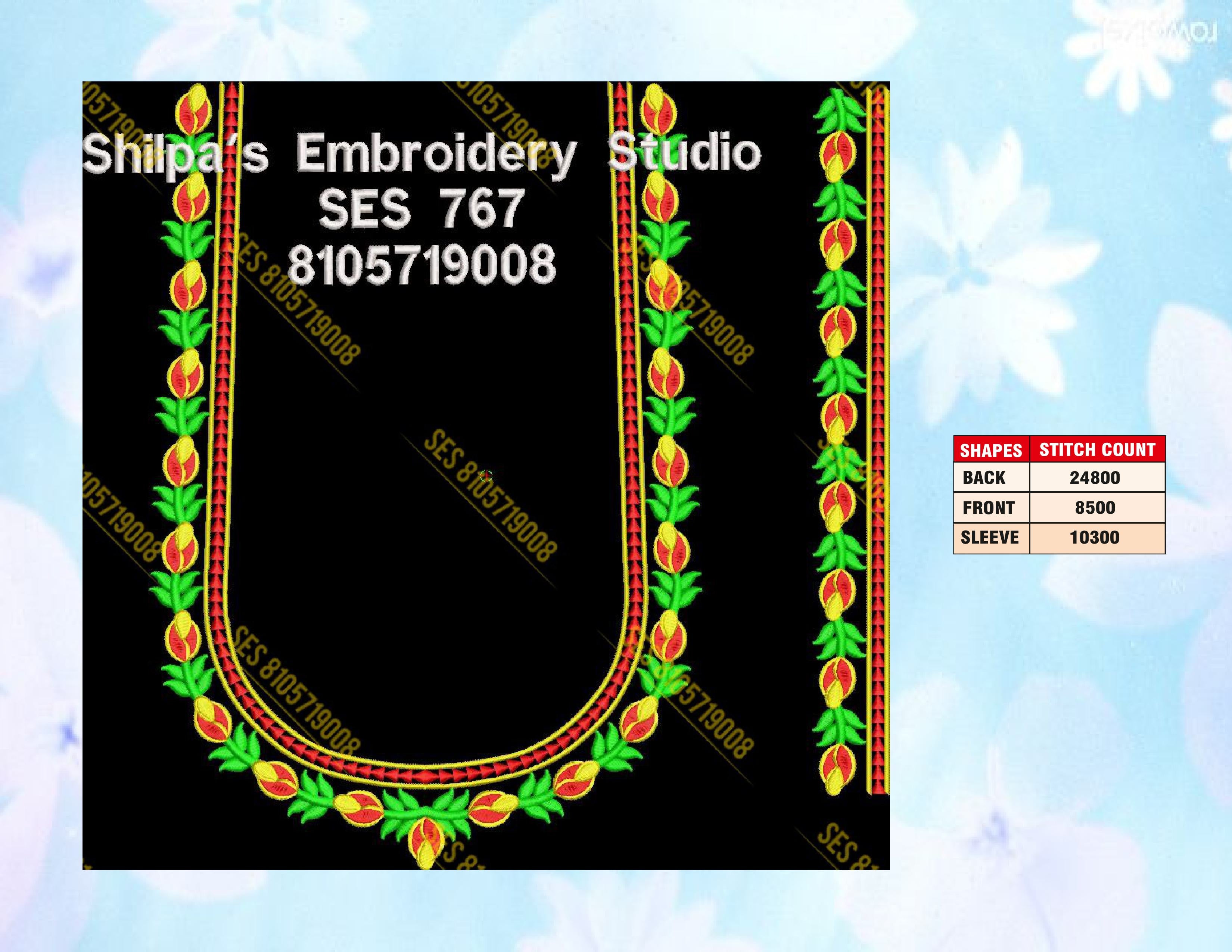 Embroidery Designs 701-800 Series